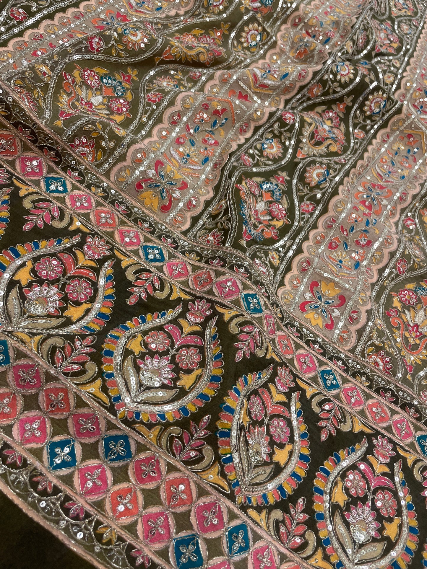 Crepe Panel Embroidery