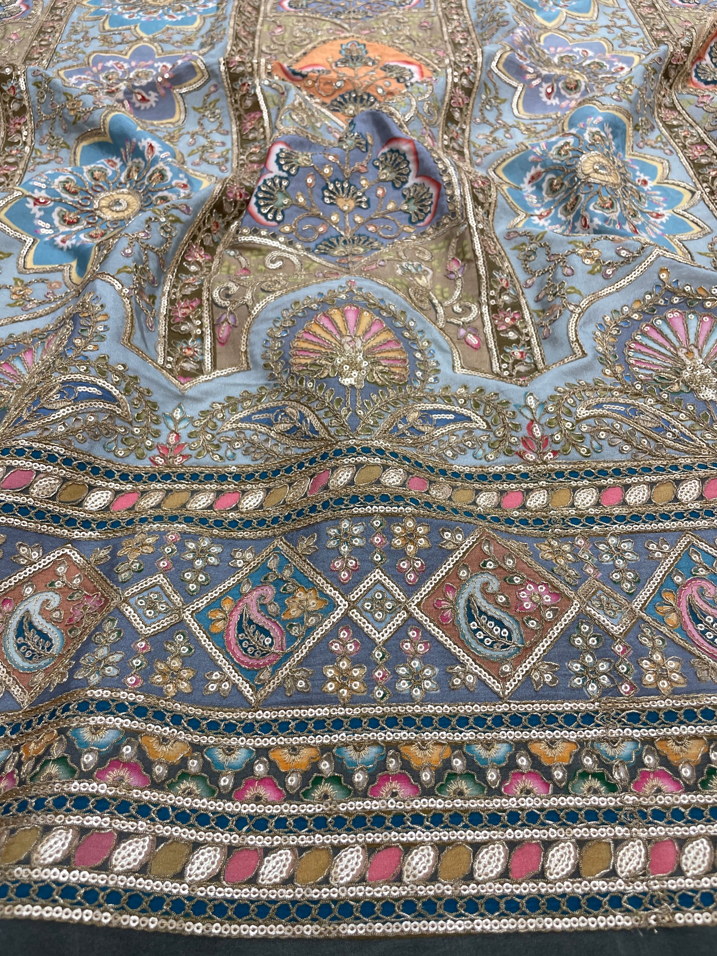 Crepe Panel Embroidery