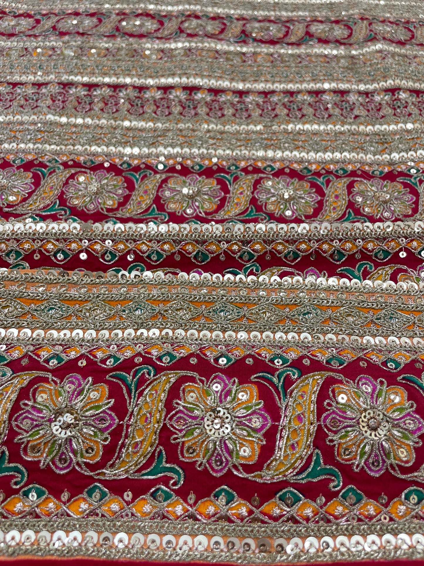 Crepe Embroidery With Zari And Sequins