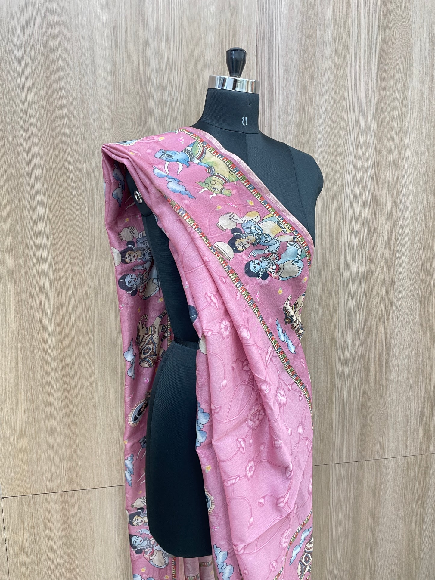 Amazing Unique Human And Animal Figure Print All Over Chanderi Dupatta