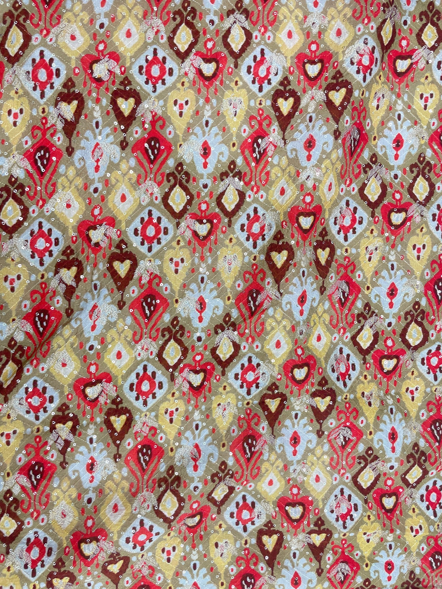 Elegant Luxurious Traditional Position Print With Dainty Sequin Work On Dola Silk Fabric