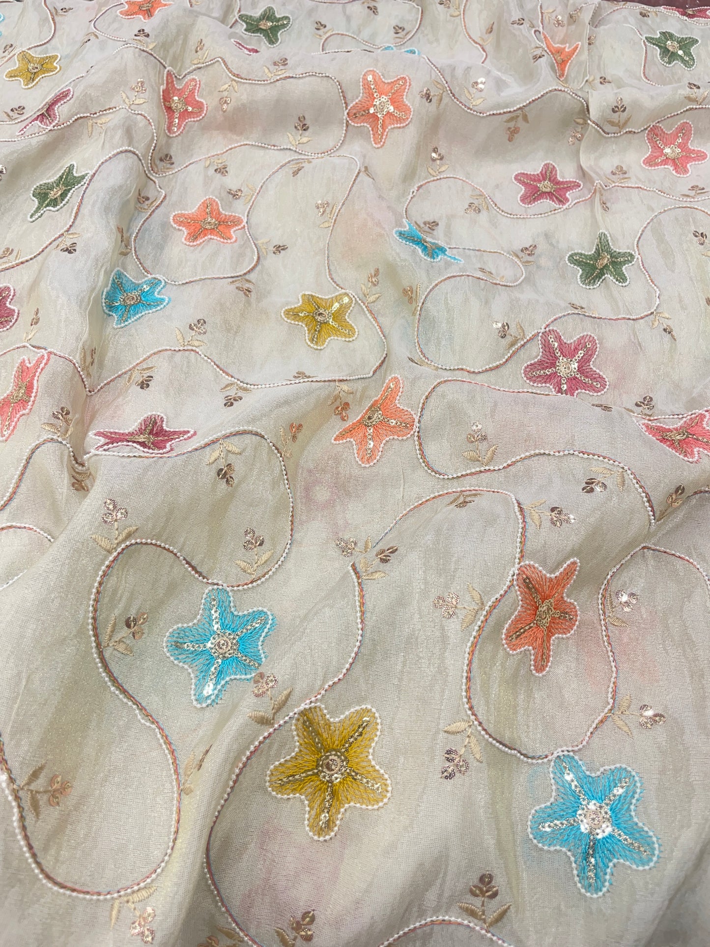 Tissue Beads Embroidery (44"Inch)