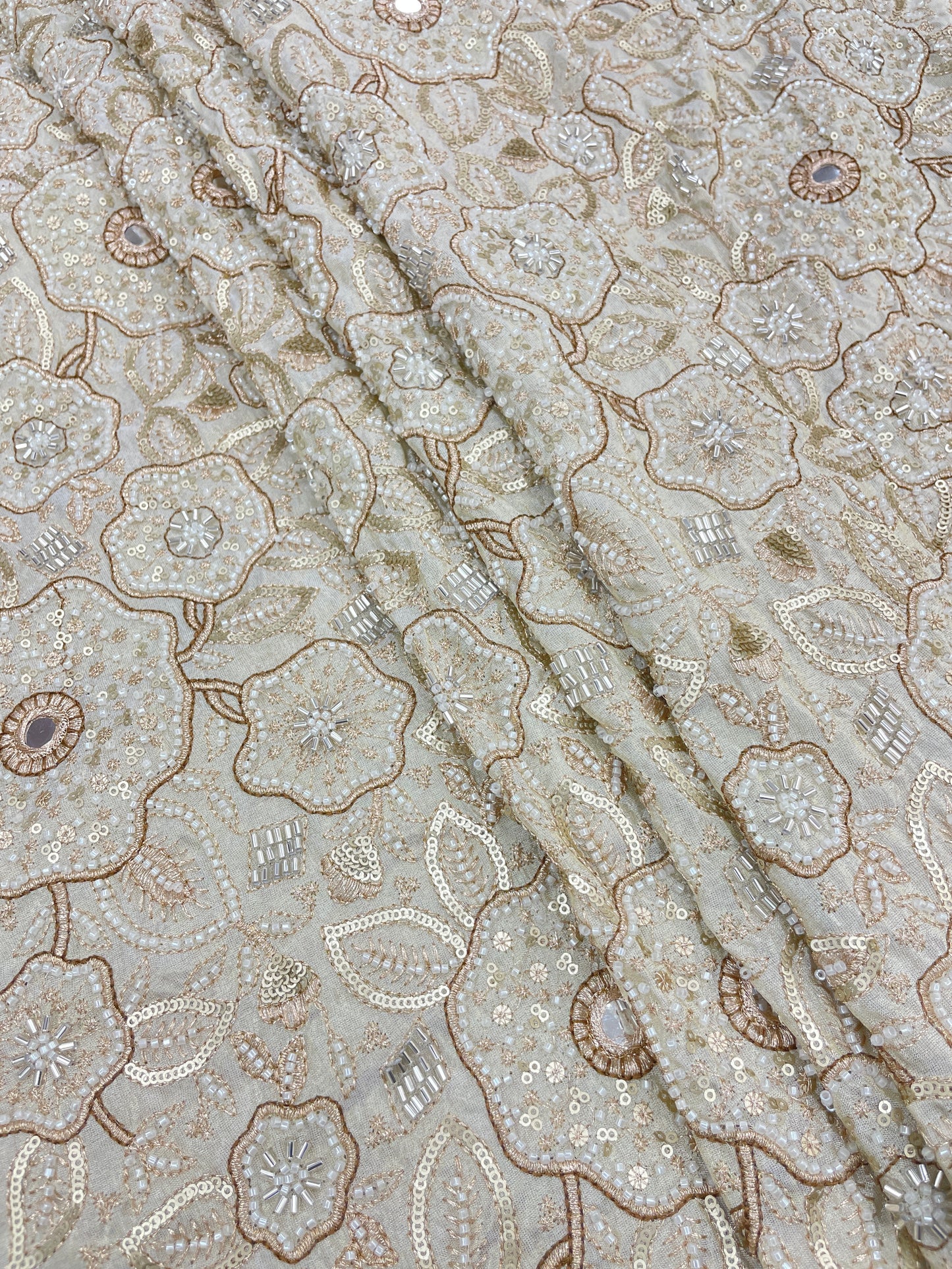 Tissue Beads And Mirror Embroidery (44"Inch)