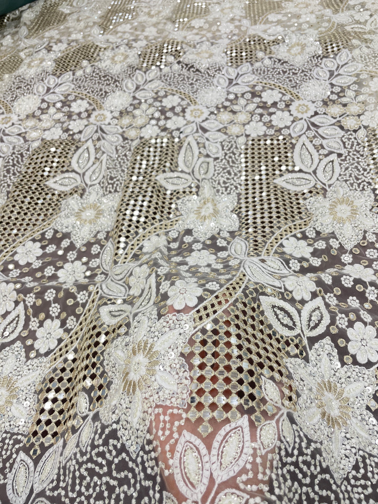 Net CutWork Embroidery (Color Available) 44"Inch