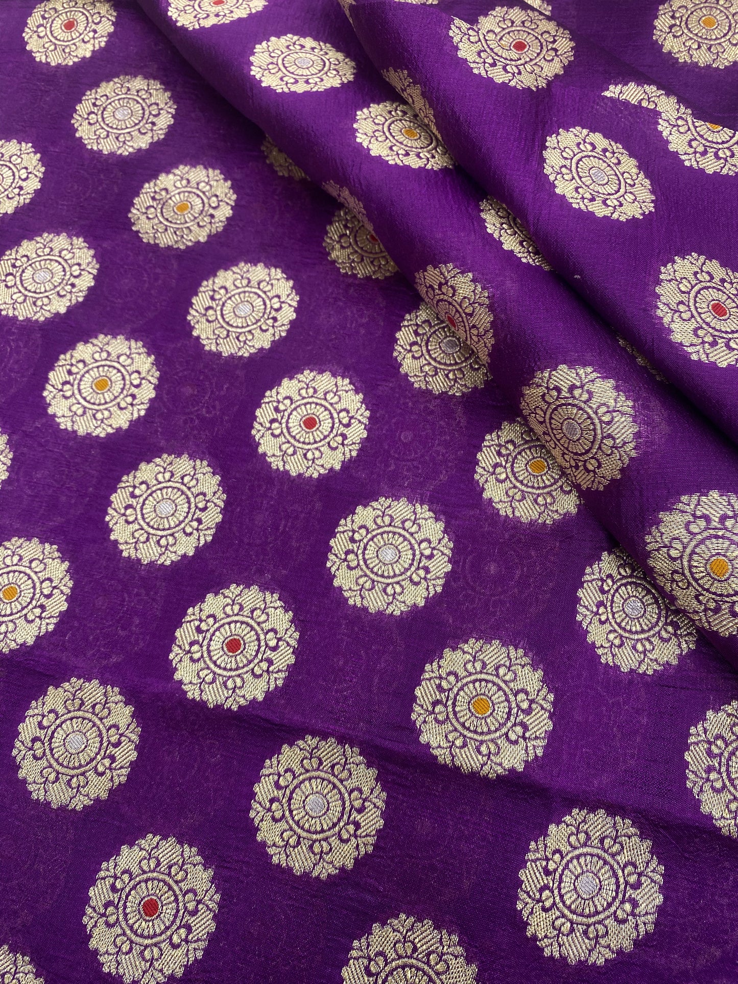 Pure Dupion Silk Zari With Meena Jacquard (Color Available) 44"Inch