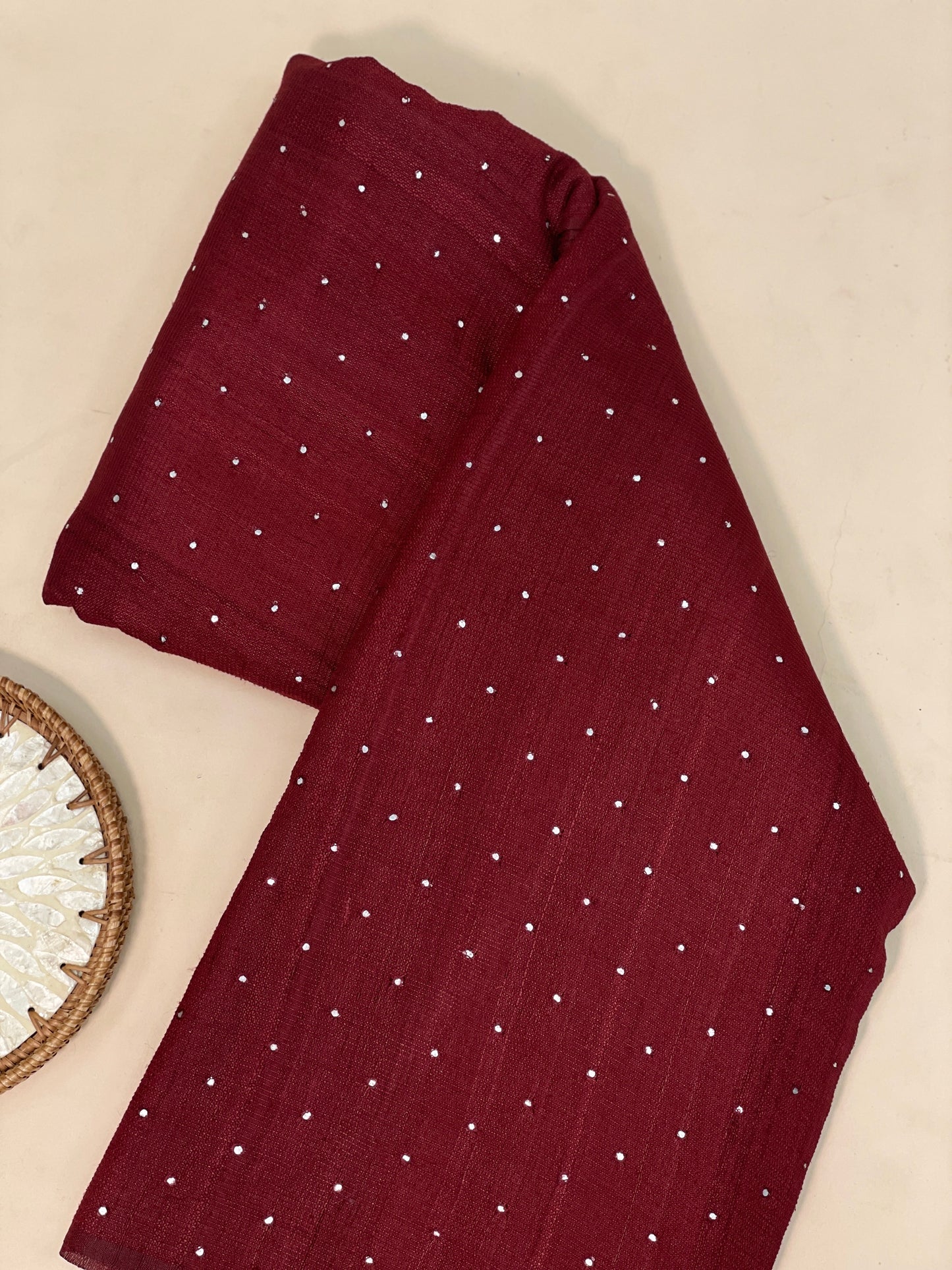 Pure Tussar With Mirror Work (Color Available ) 44"Inch