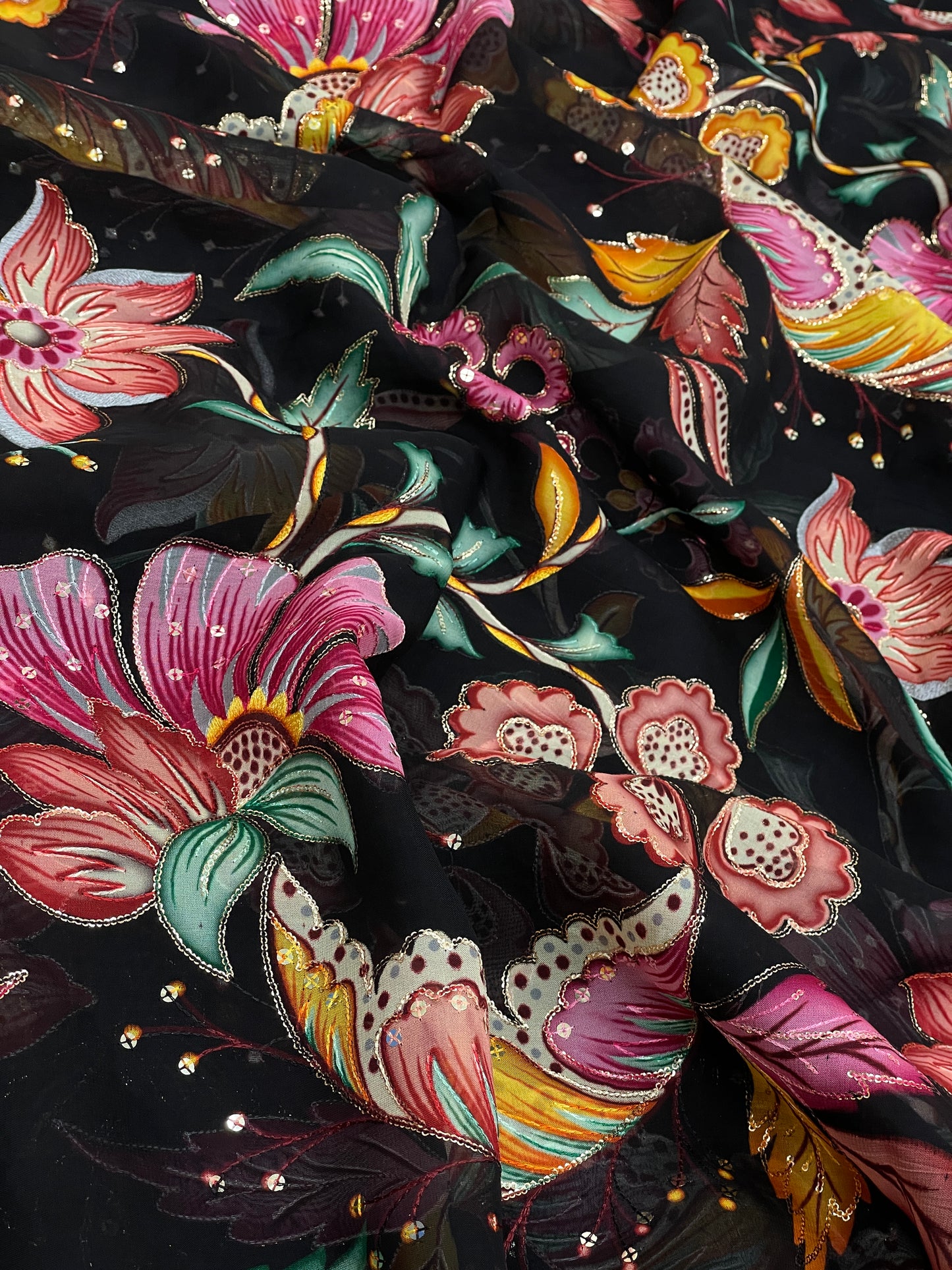 Organza Position Print (Color Available ) 44"Inch