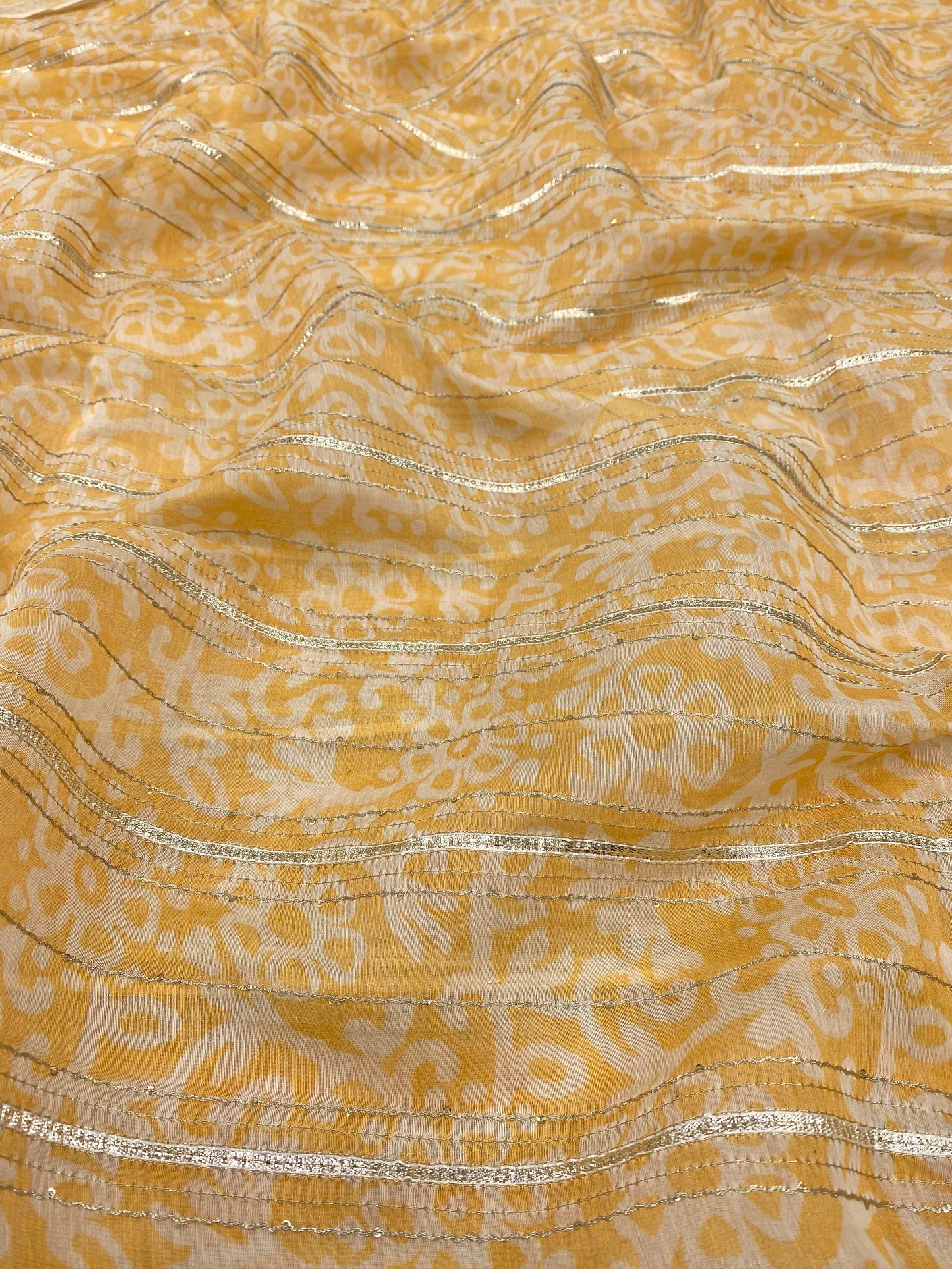 Chanderi Print Gotta Embroidery (colors available) 44"inch