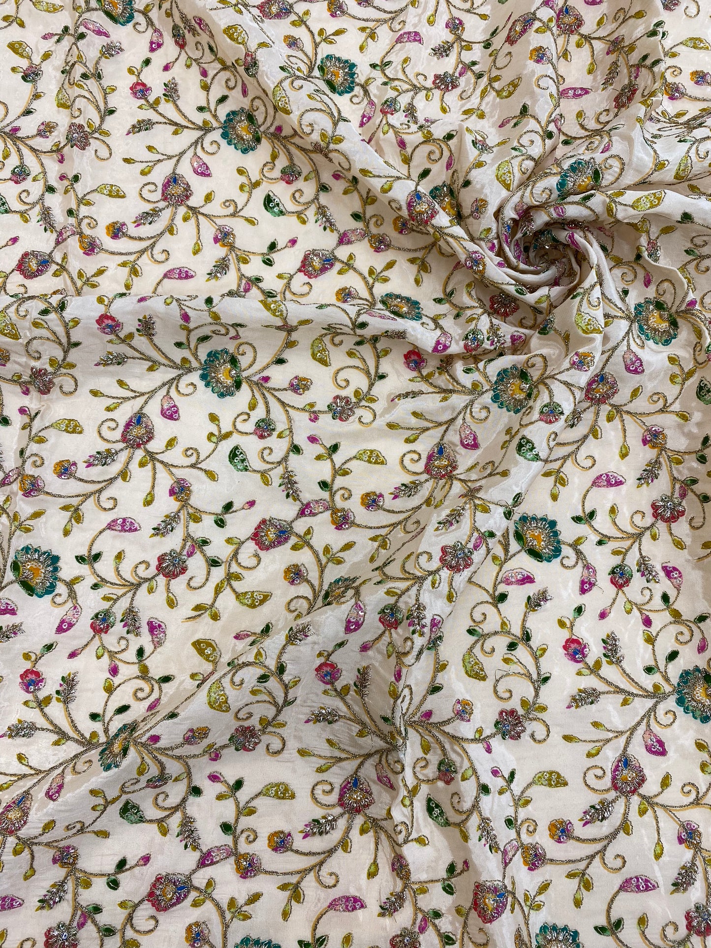 Crepe Position Print Embroidery Lehenga Set