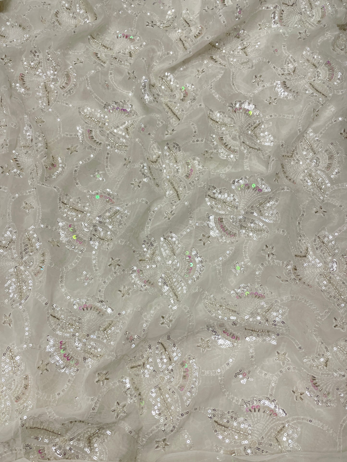 Dyeable Georgette Unique Embroidery Fabric 44"inch