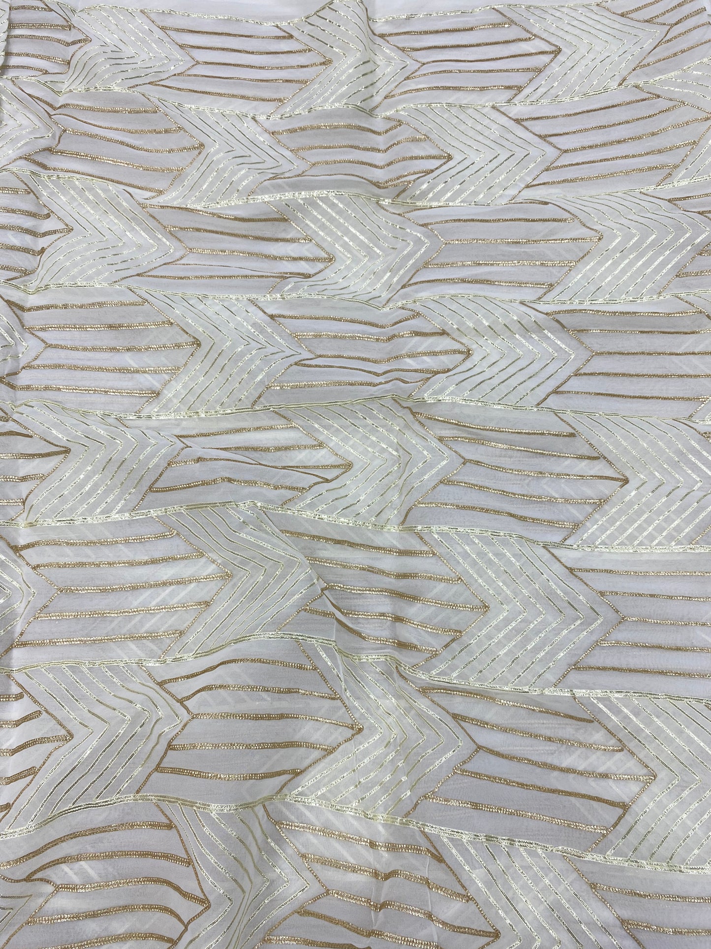 Georgette gotta Work Embroidery Dyeable