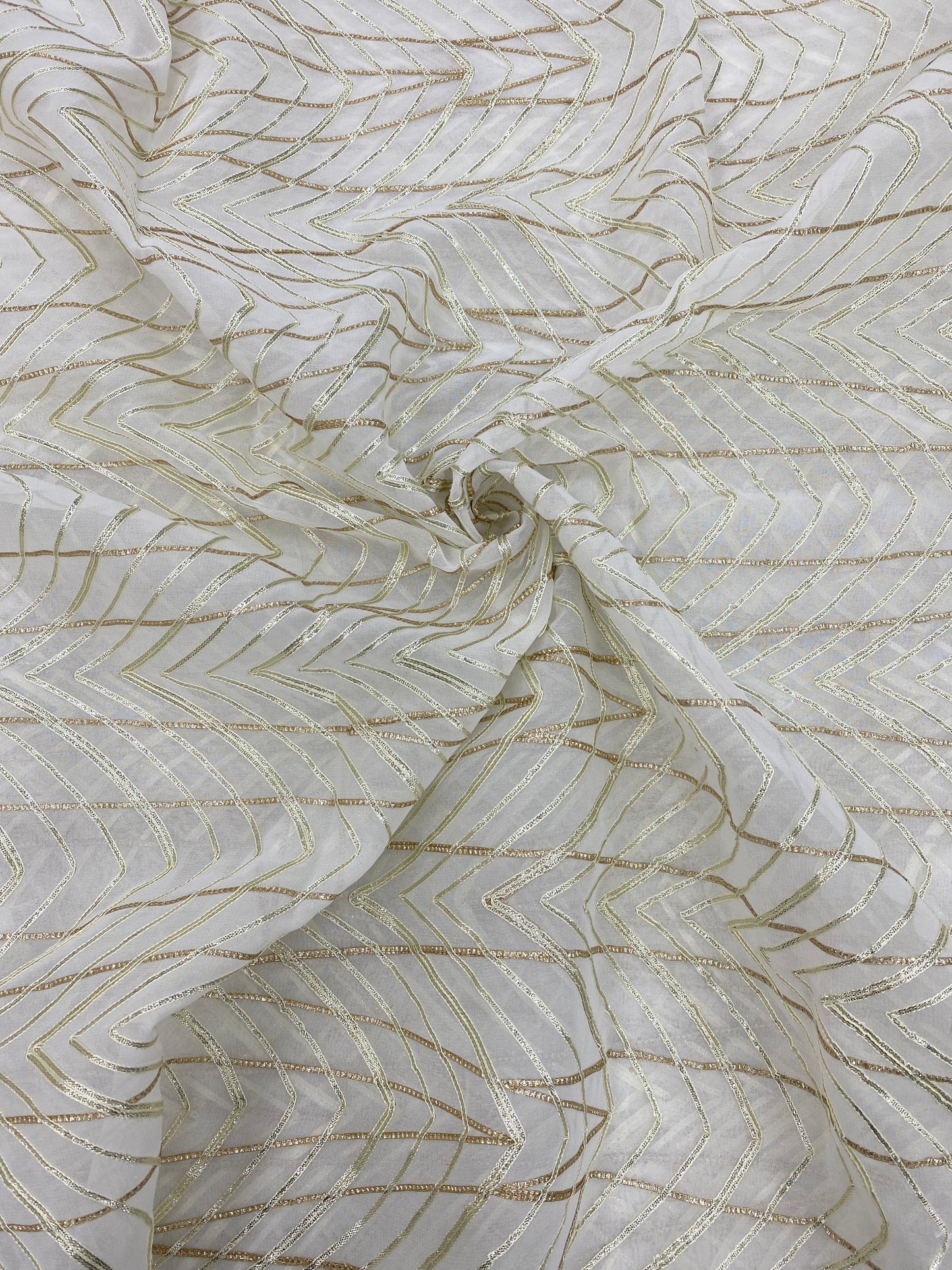 Georgette gotta Work Embroidery Dyeable