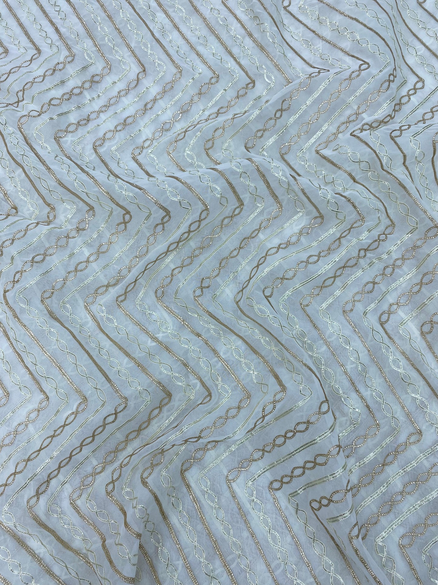 Georgette gotta Work Embroidery Dyeable