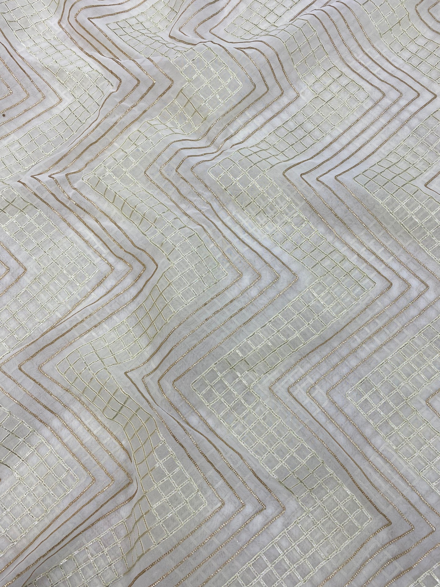 Georgette gotta Work Embroidery Dyeable