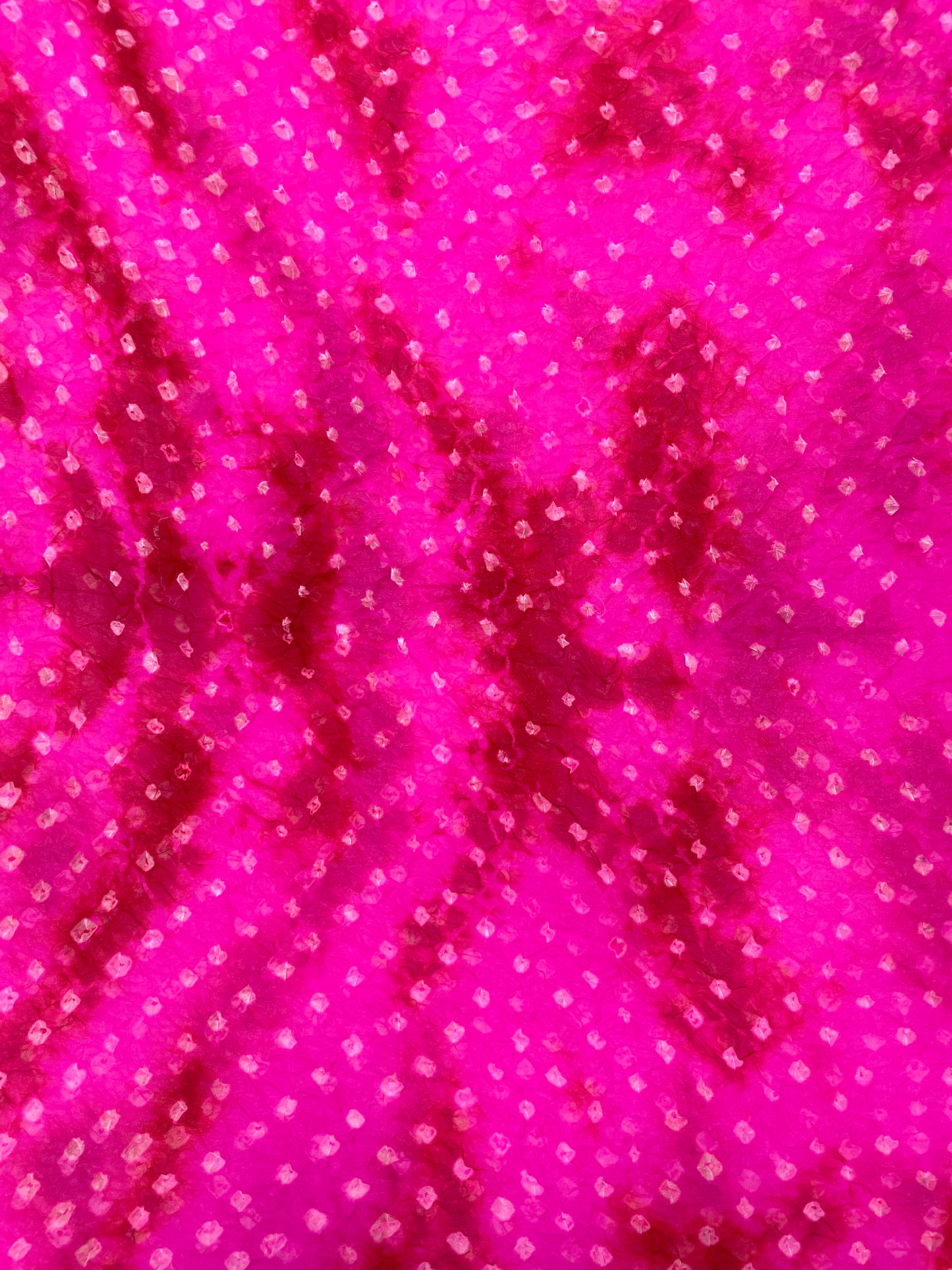 Pure Organza Hand Bandhani Fabric (5.5 meters) Colors Available.