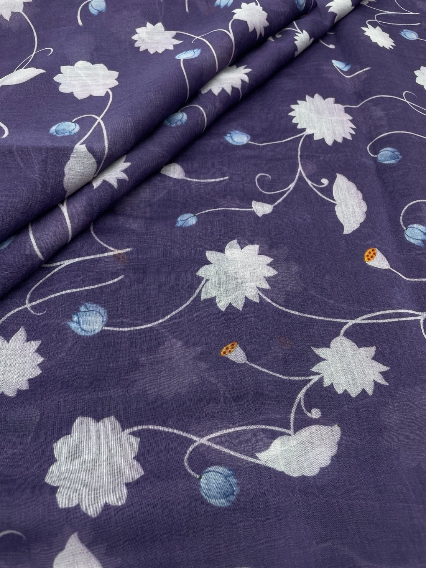 Chanderi Print Fabrics (Colors available) 44"inch