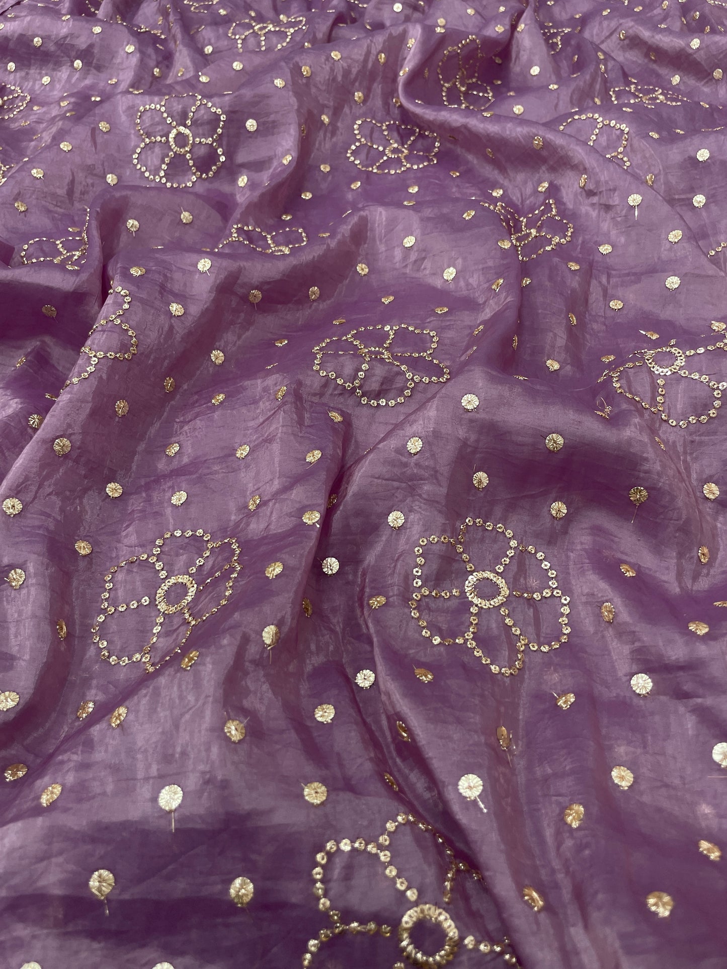 Glass Organza Sequence Embroidery (Color availabe) 44"Inch