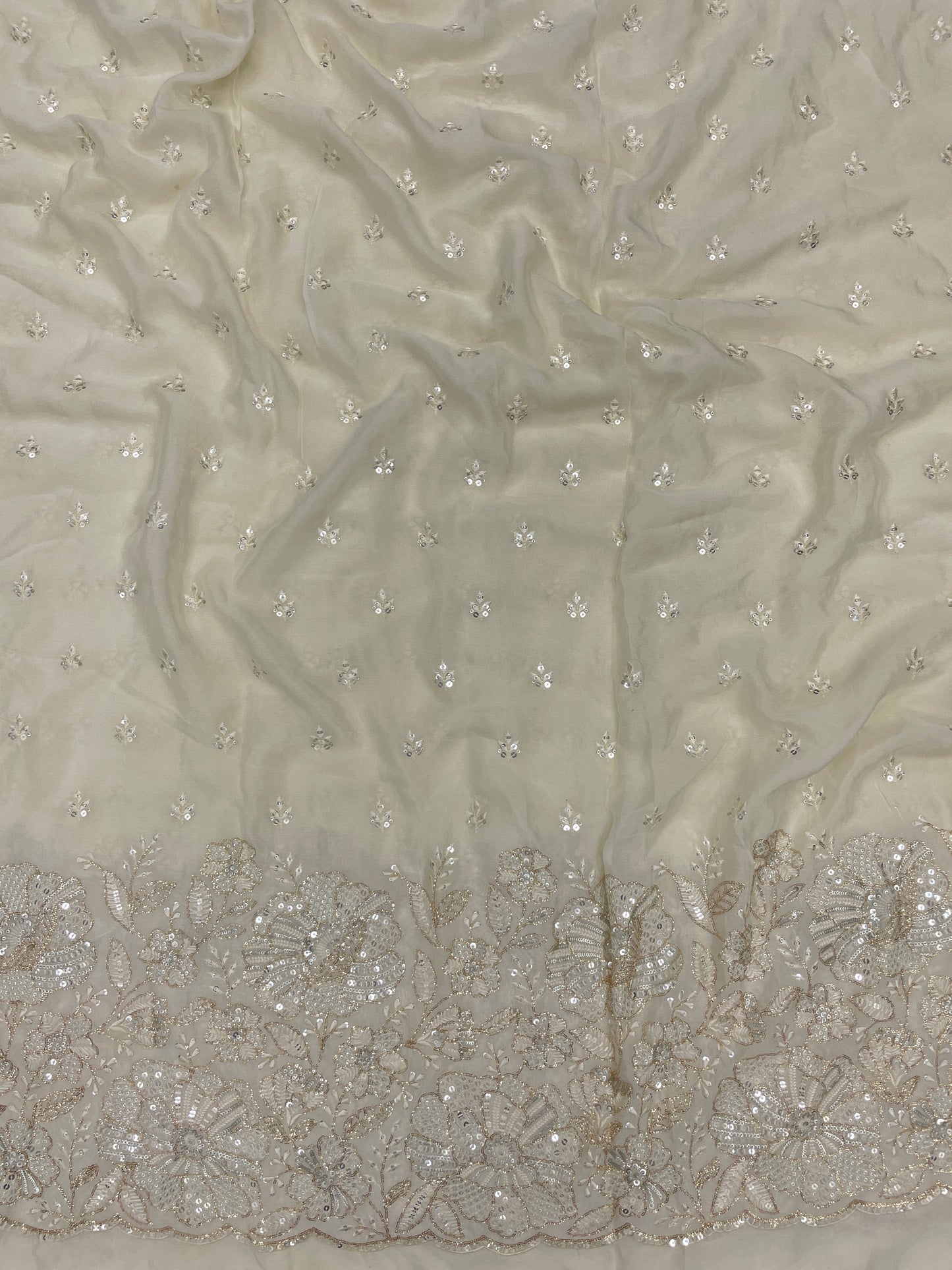 Chinon Embroidery Lehenga Fabric (Color Available) 54"Inch