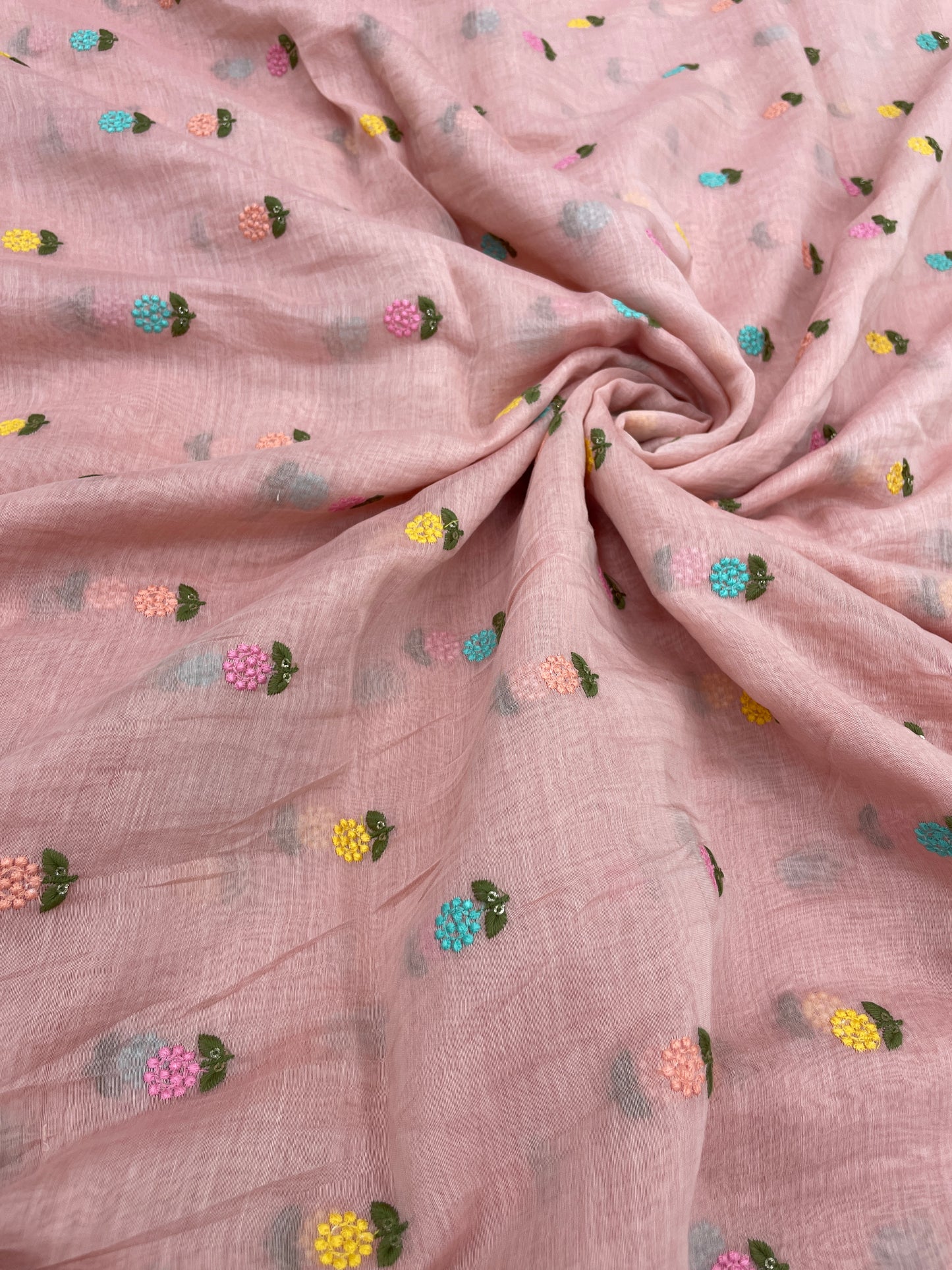 Mul Chanderi Multithread Embroidery