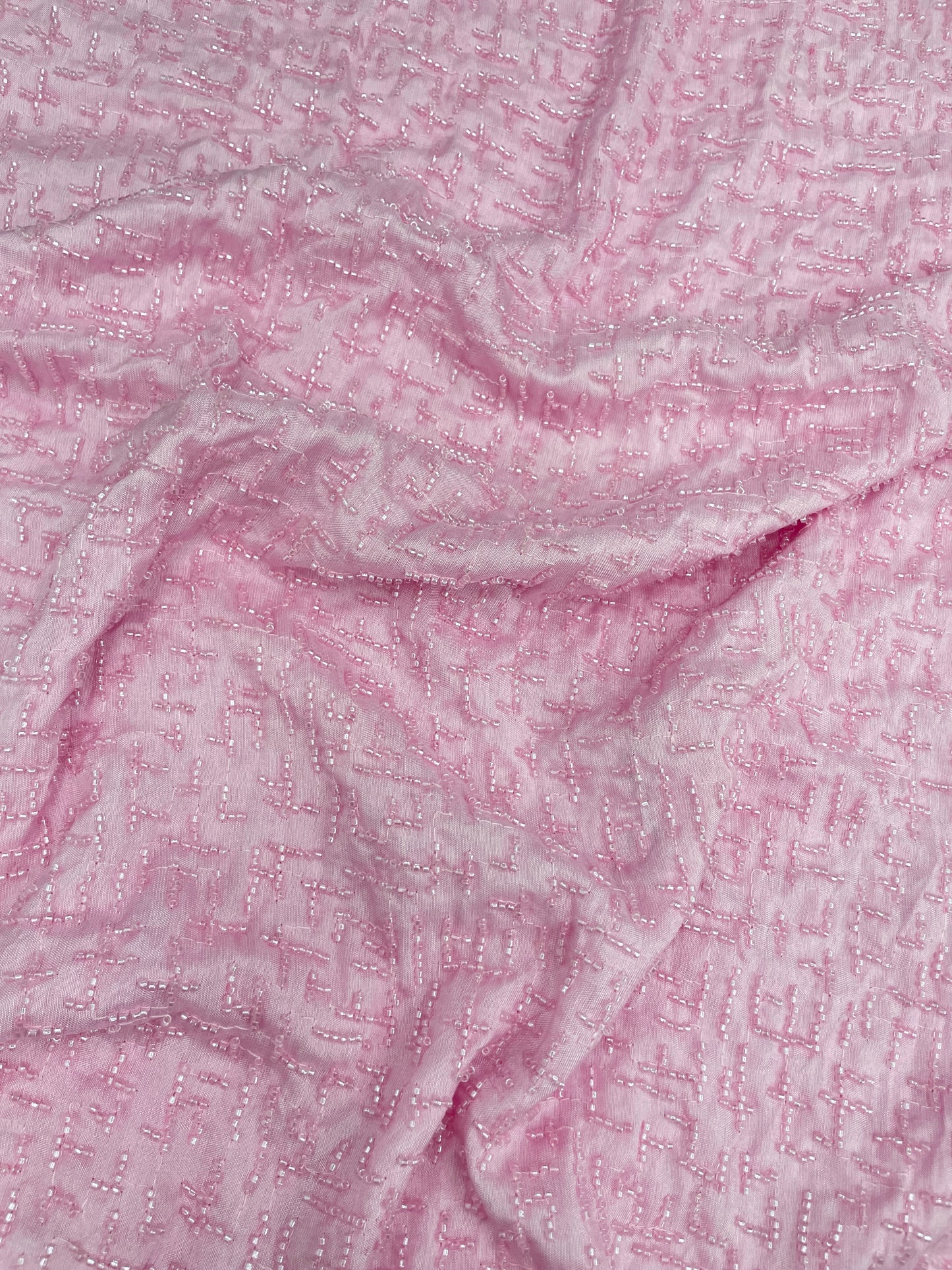 Stunning Elegant Classic Self Cut Dana Embroidery On Mysore Silk Fabric