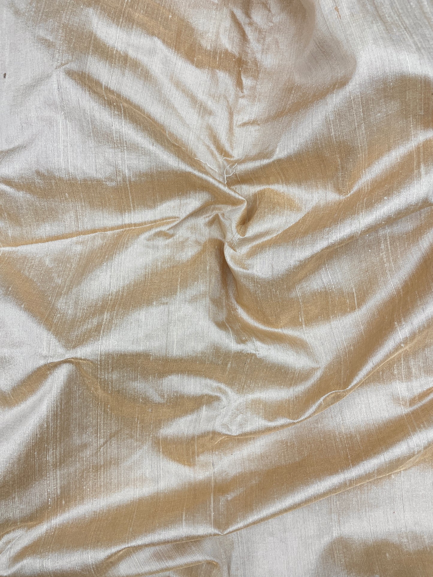 Classic Eye Catching Beige Pure Raw Silk Fabric