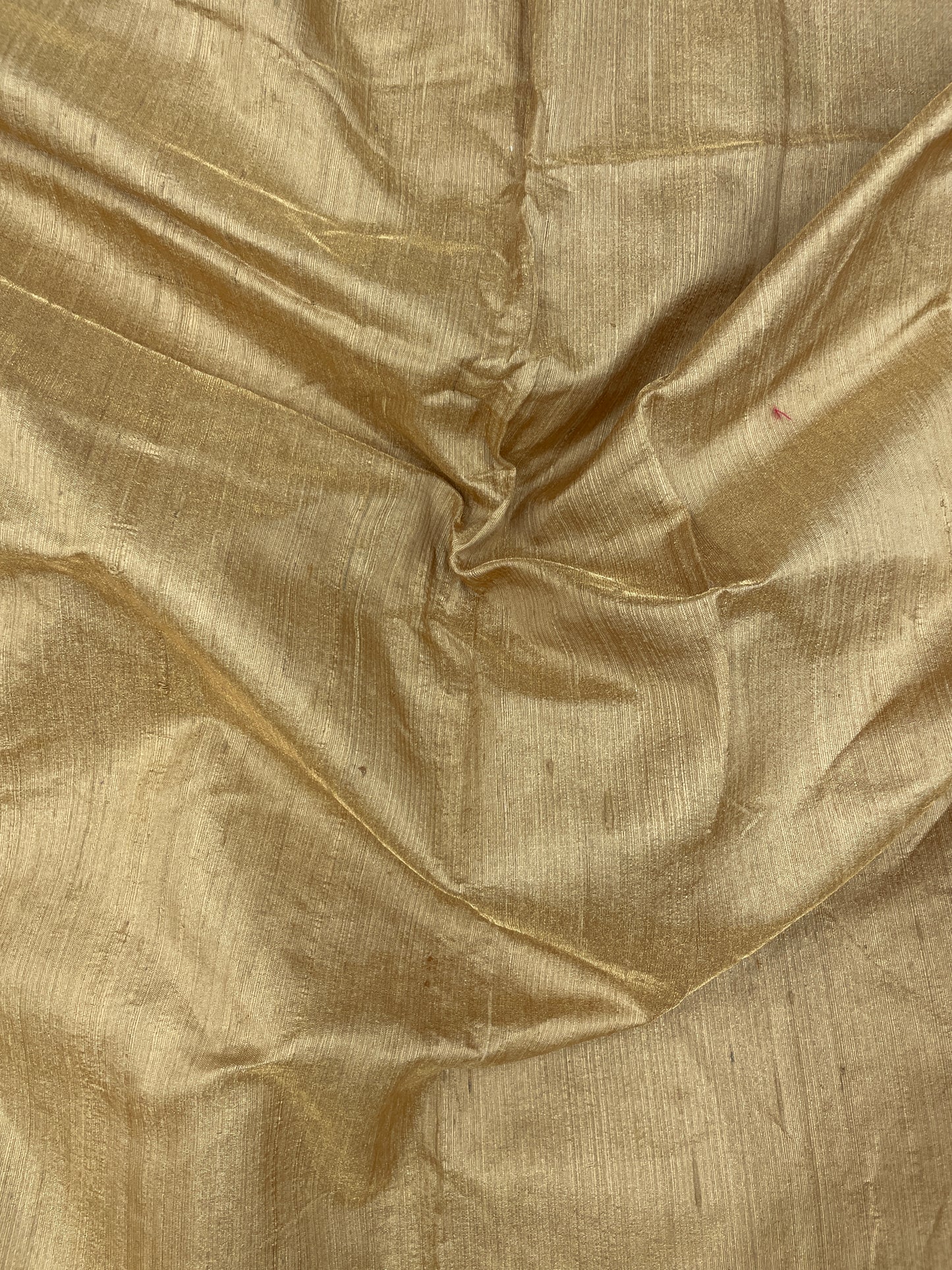 Shiny Unique Golden Chickoo Shade Color Pure Raw Silk Tissue