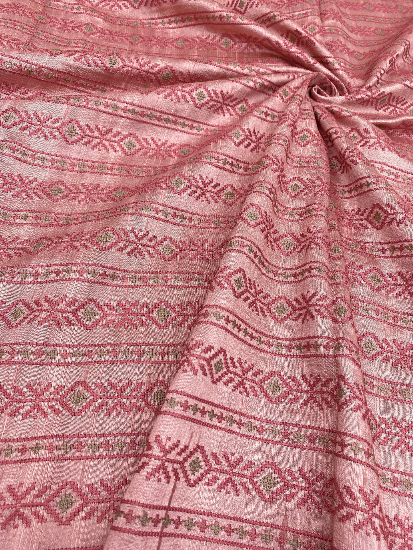 Pure Raw Silk Tissue Embroidery (Colours Available) 44"inch