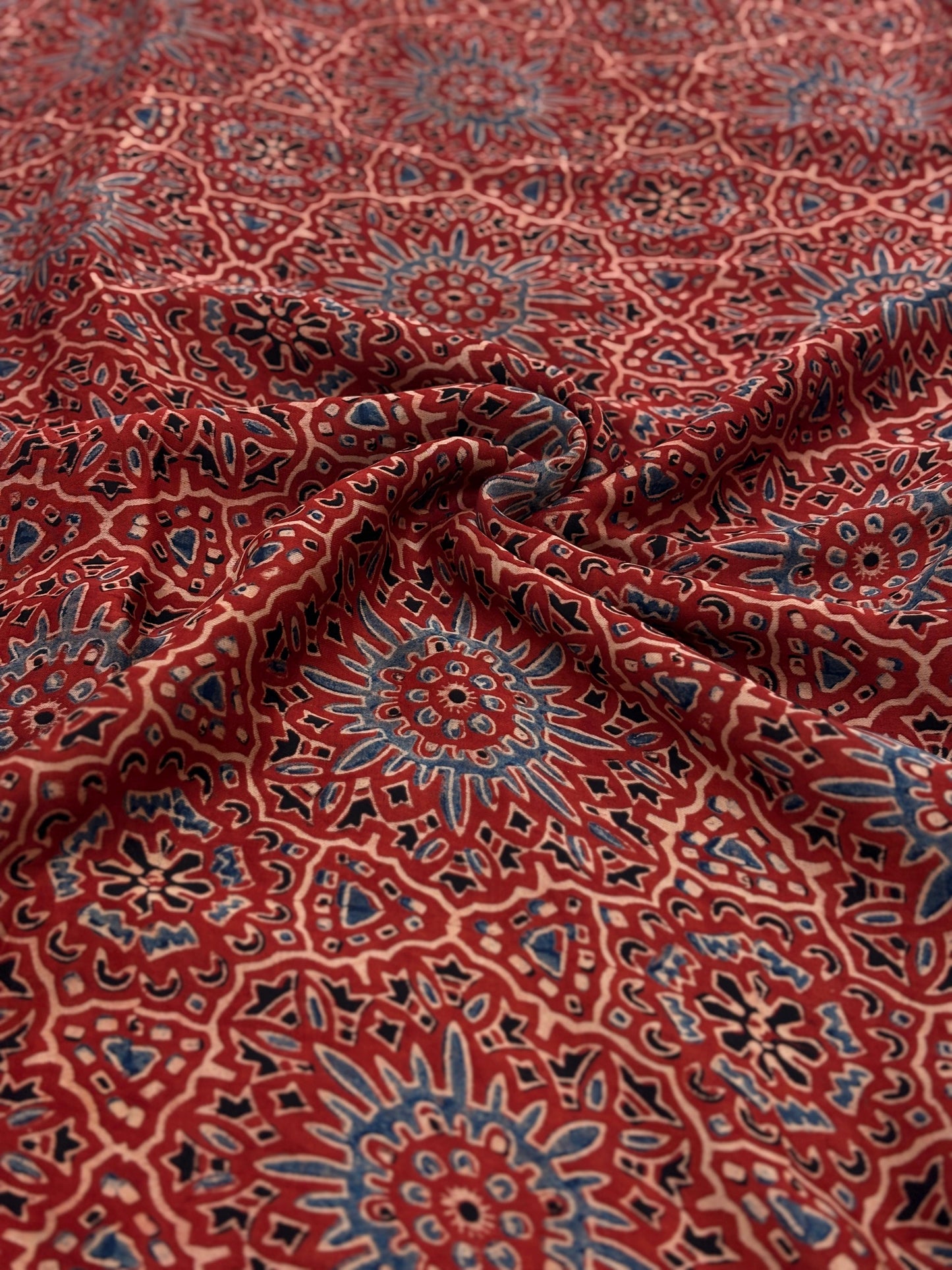 Modal Satin Ajrakh Print 44"inch