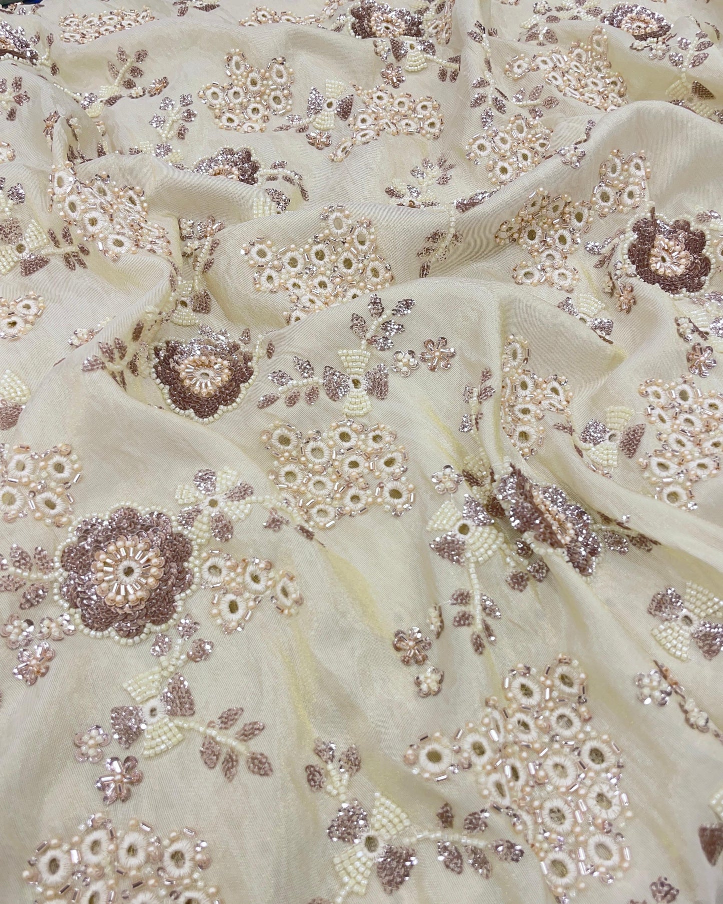 Tissue Beads And Mirror Embroidery (44"Inch)