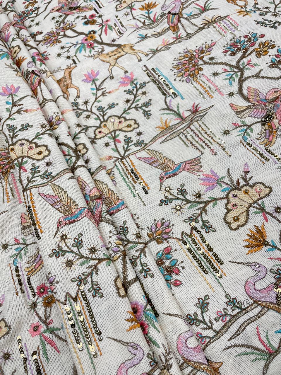 Jute MultiThread Embroidery (44" Inch)
