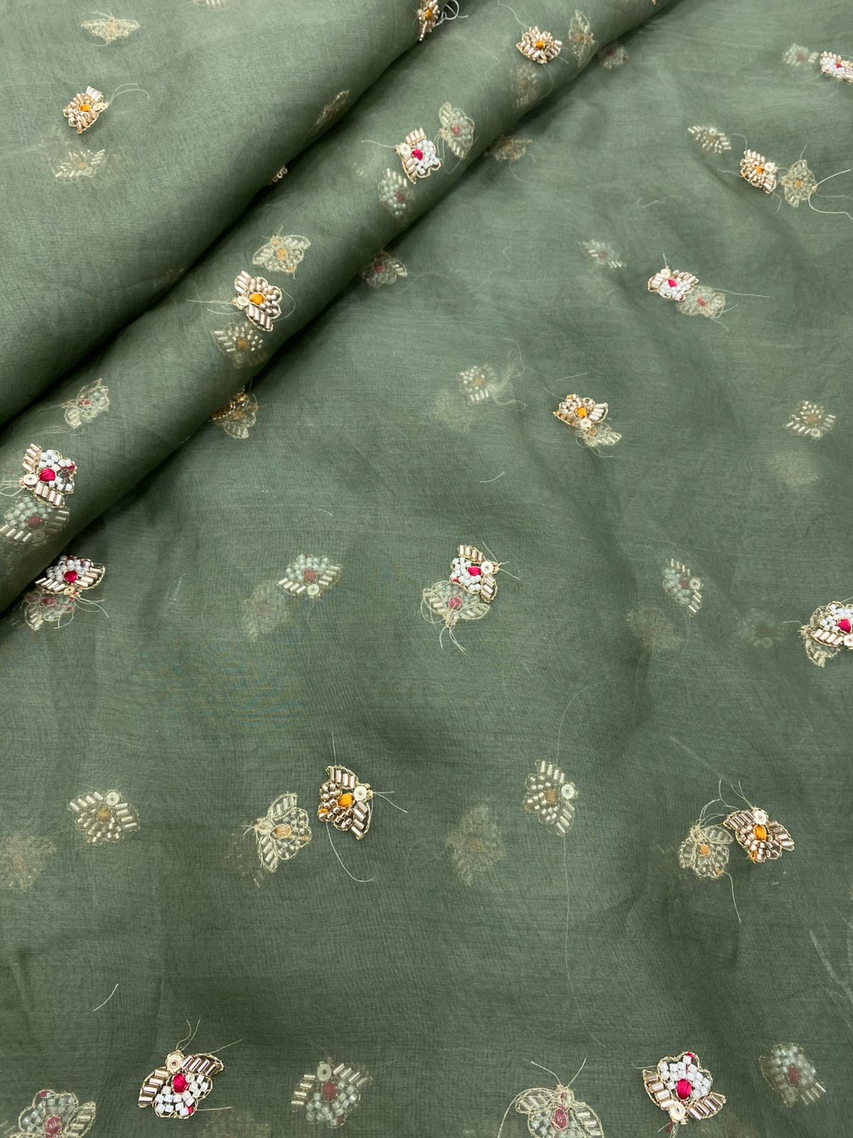 Silk Organza Embroidery 44"Inch (Colours Available)