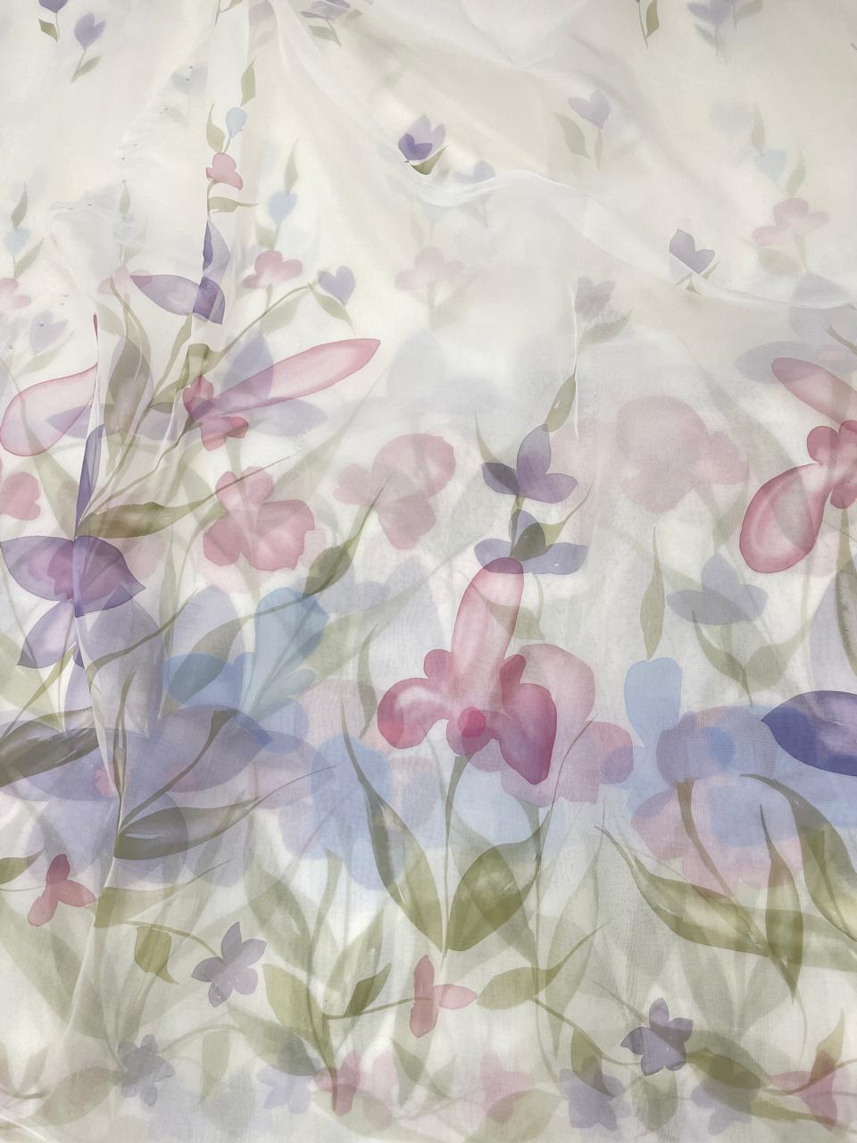 Pure Silk Organza Hand Paint