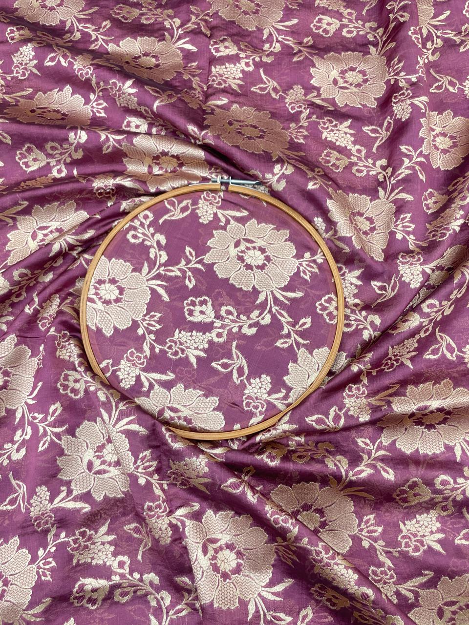 Pure Dupion Silk Brocade (Color Available) 44"Inch