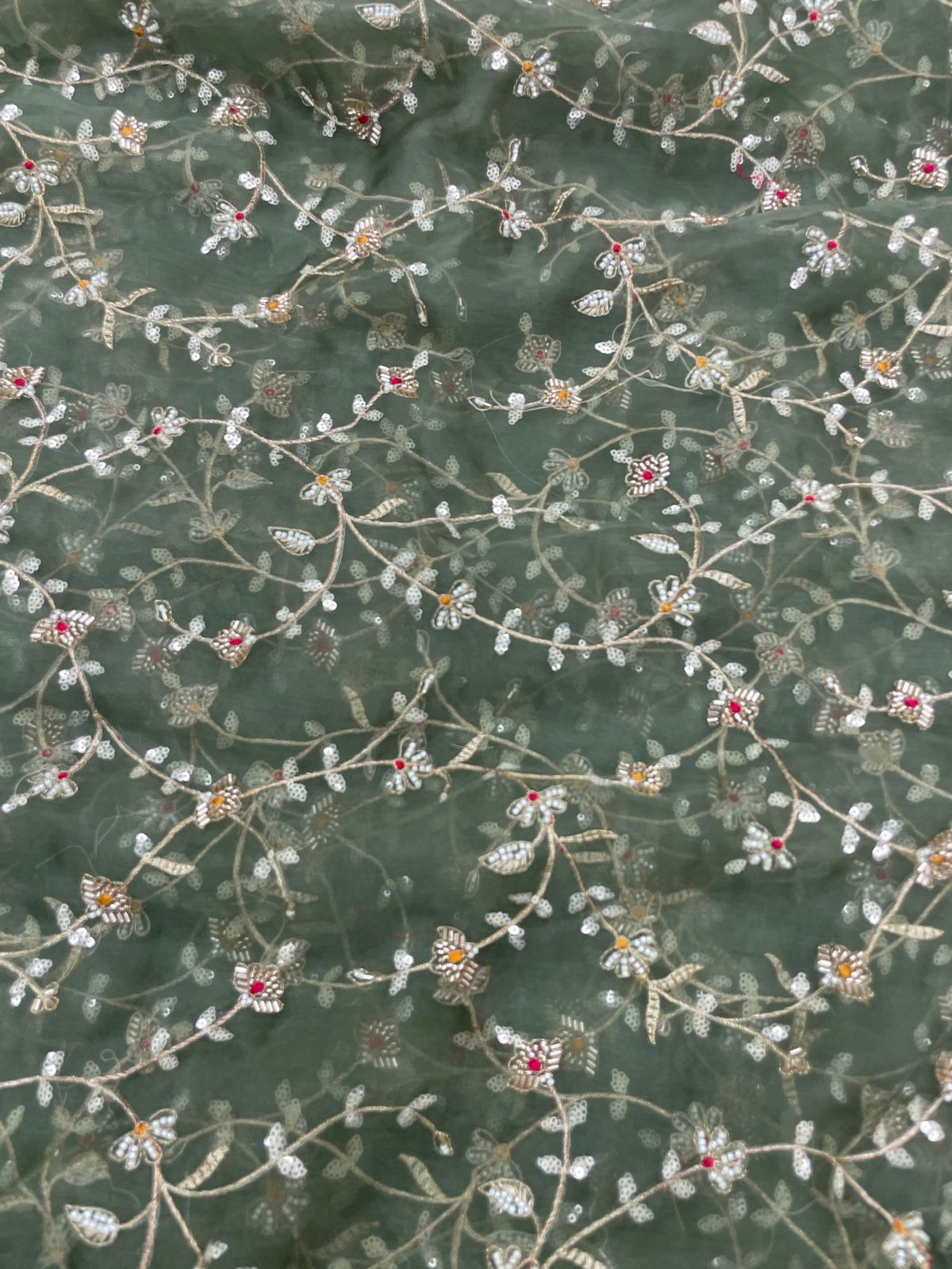 Silk Organza Embroidery 44"Inch (Colours Available)