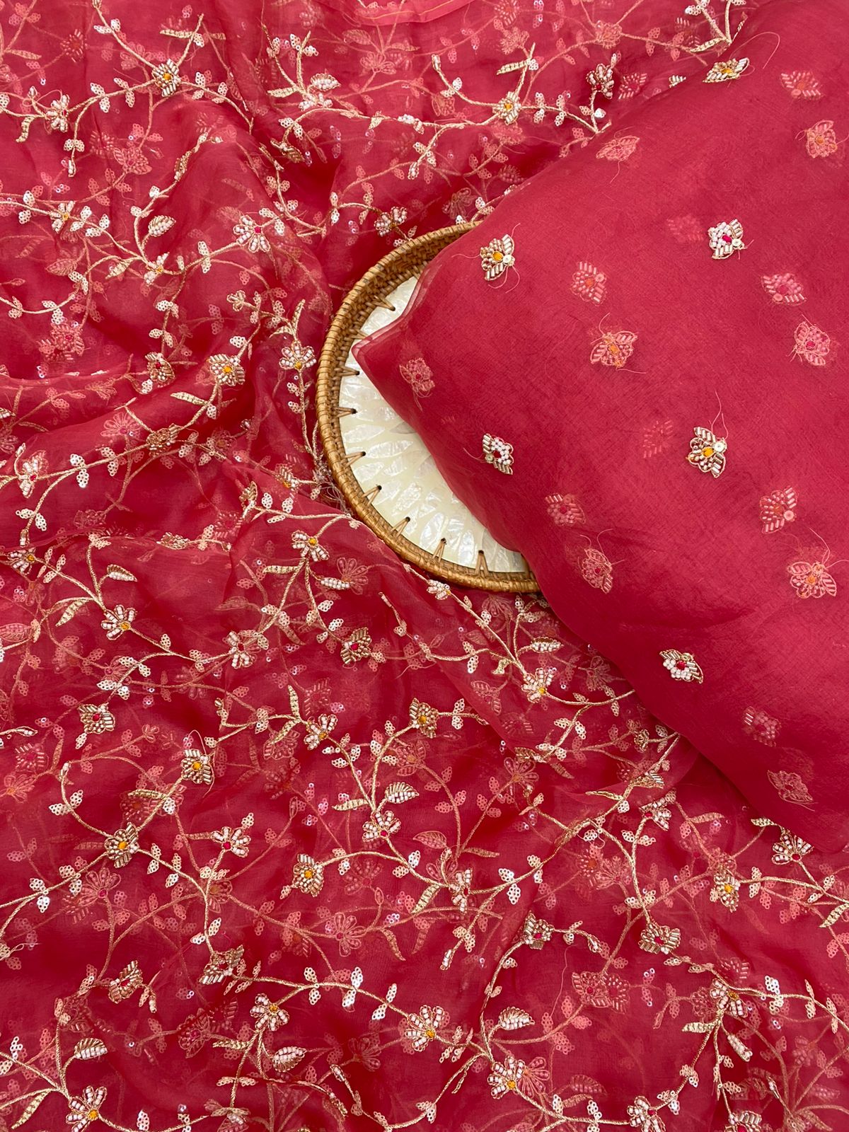 Silk Organza Embroidery Set 44"Inch (Colours Available)