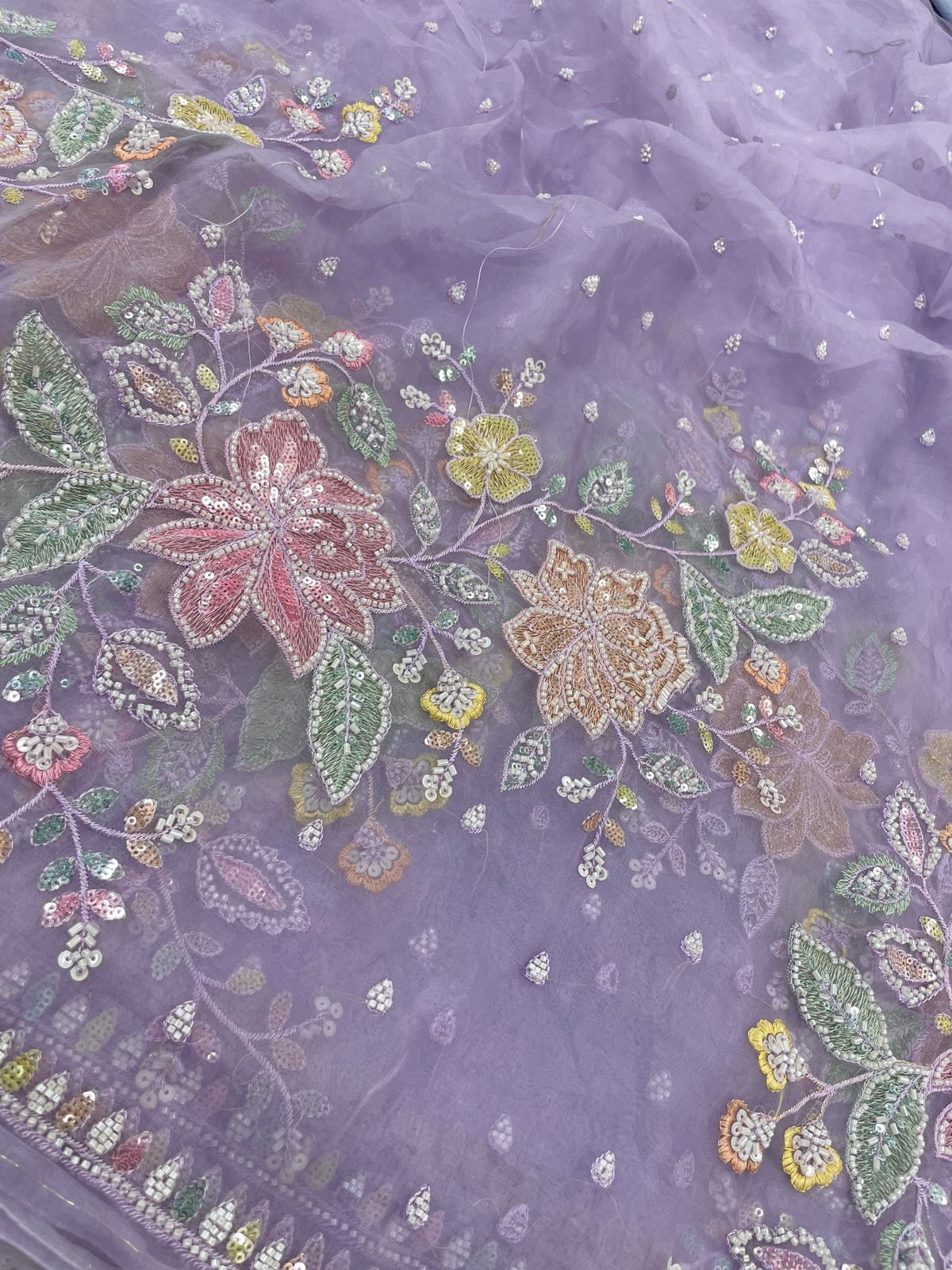 Silk Organza Embroidery Beads (Color Available) 54"Inch