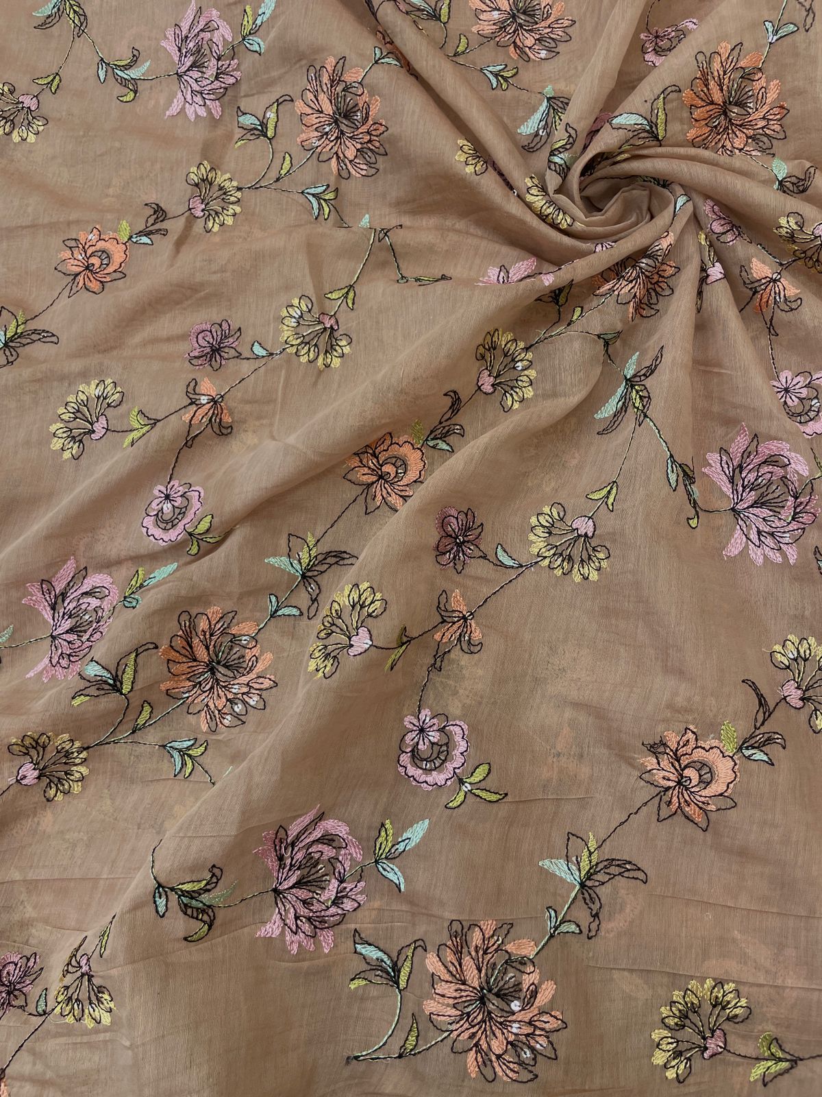 Chanderi Multithread Embroidery (colors available)