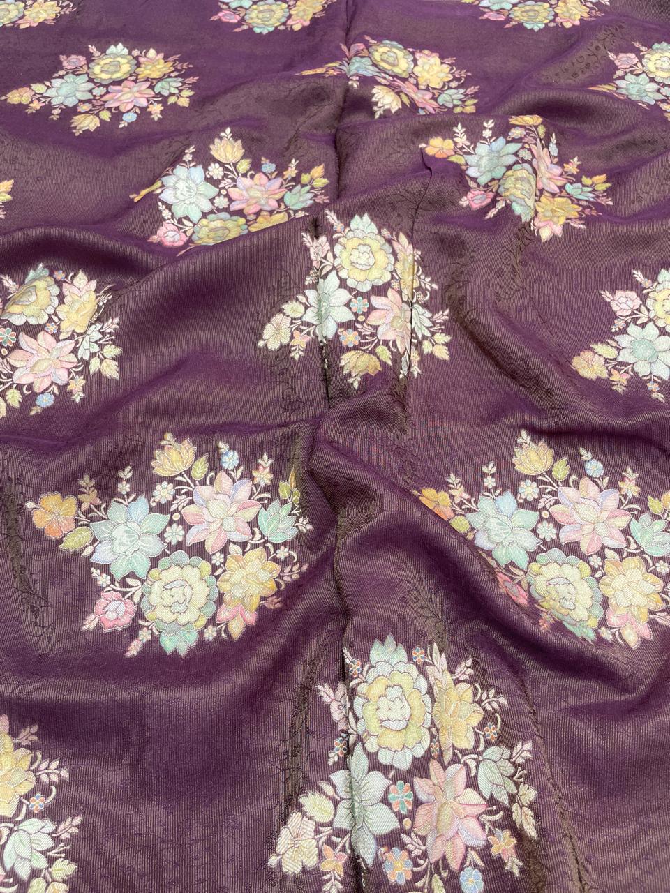 Banarasi Tissue Brocade With Position Print