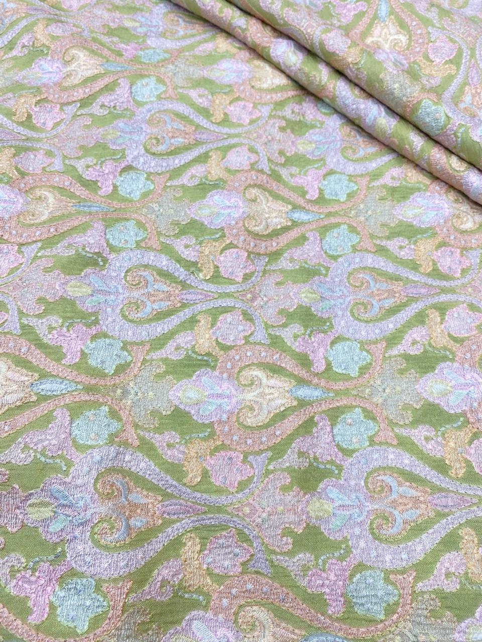 Pure Chanderi Embroidery (Color Available) 44"Inch