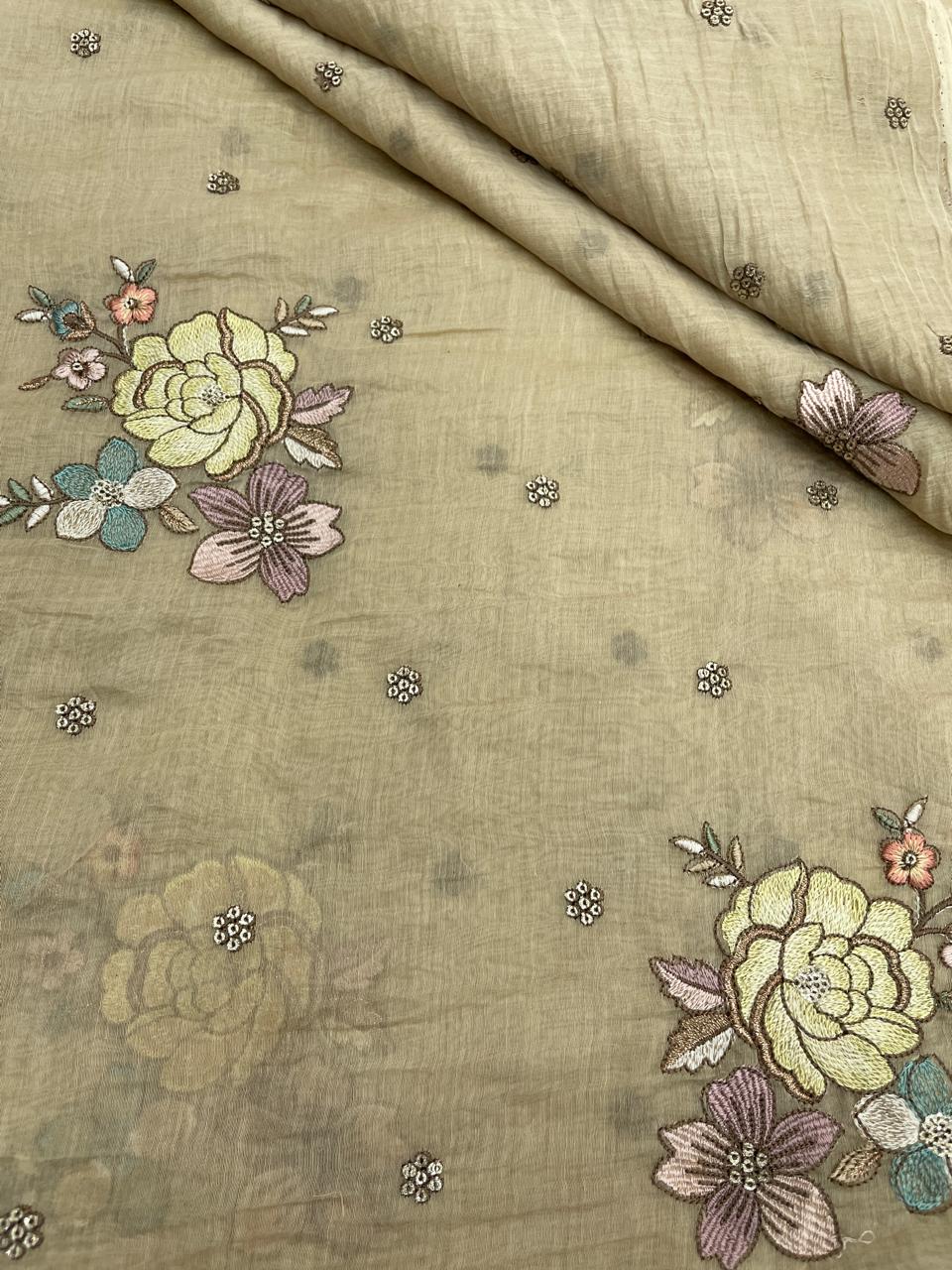 Chanderi Embroidery (Color Available) 44"Inch