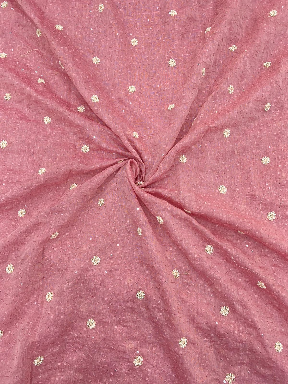 Chanderi Sequence Embroidery 44"Inch (Colours Available)