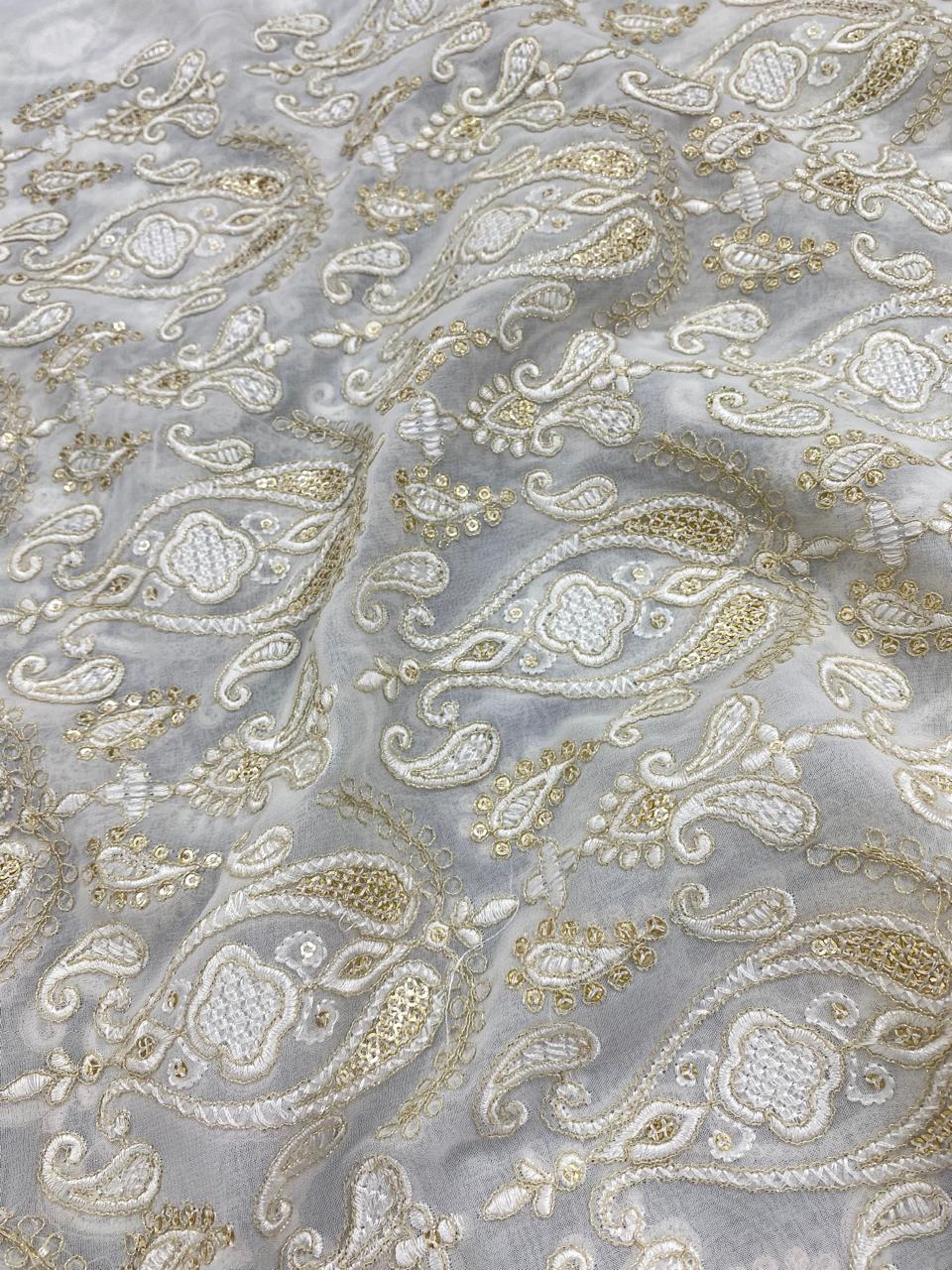 Georgette Embroidery Dyeable