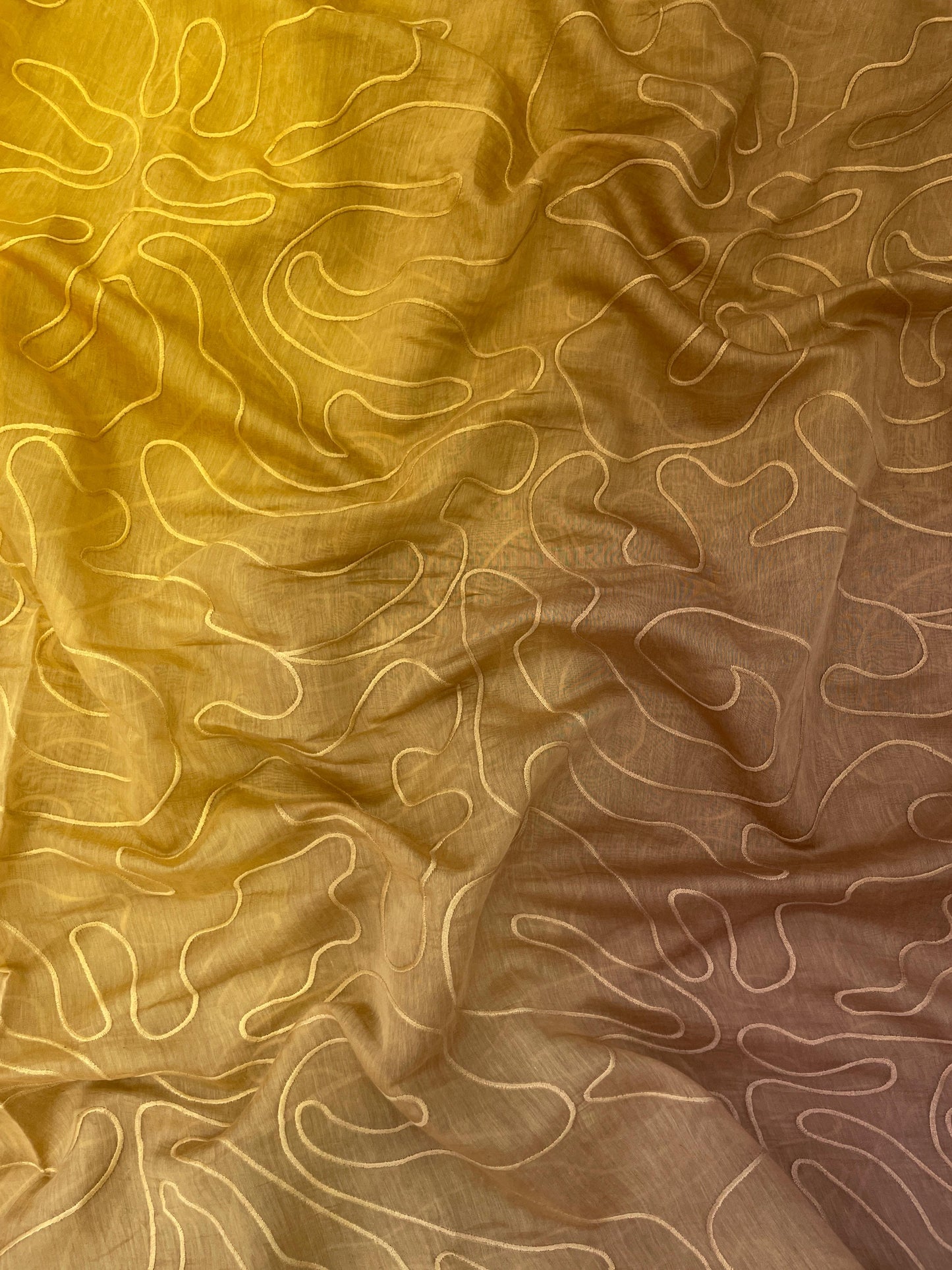 Silk Chanderi 4d Shaded Embroidery