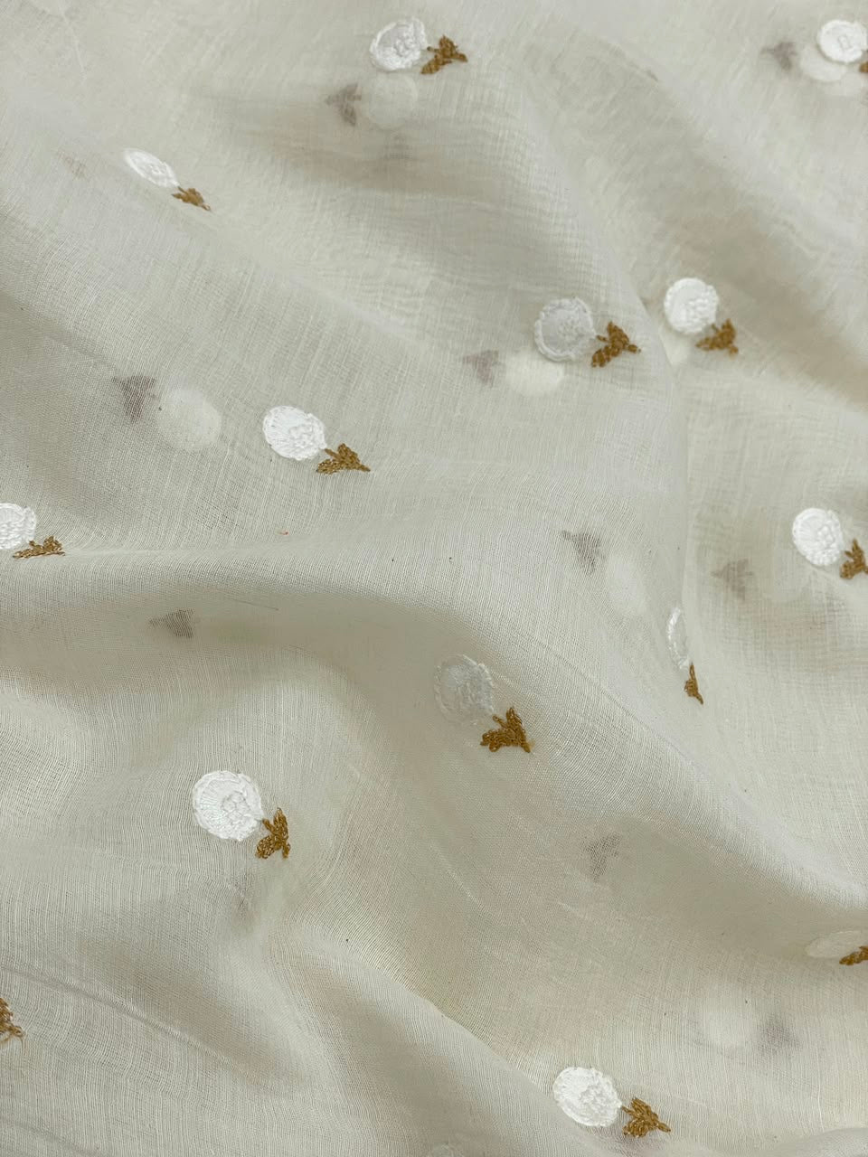 Chanderi Silk Embroidery (Dyeable) 44"inch