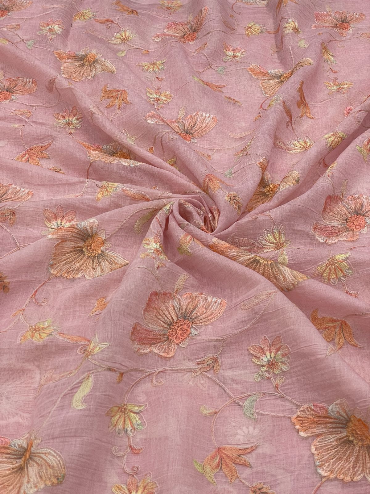 Chanderi Multithread Embroidery(44"inch)