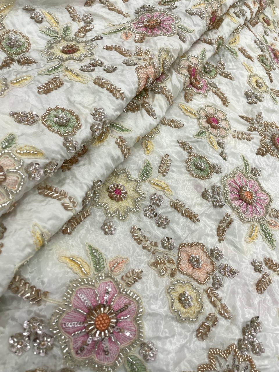 Chanderi Beads Embroidery