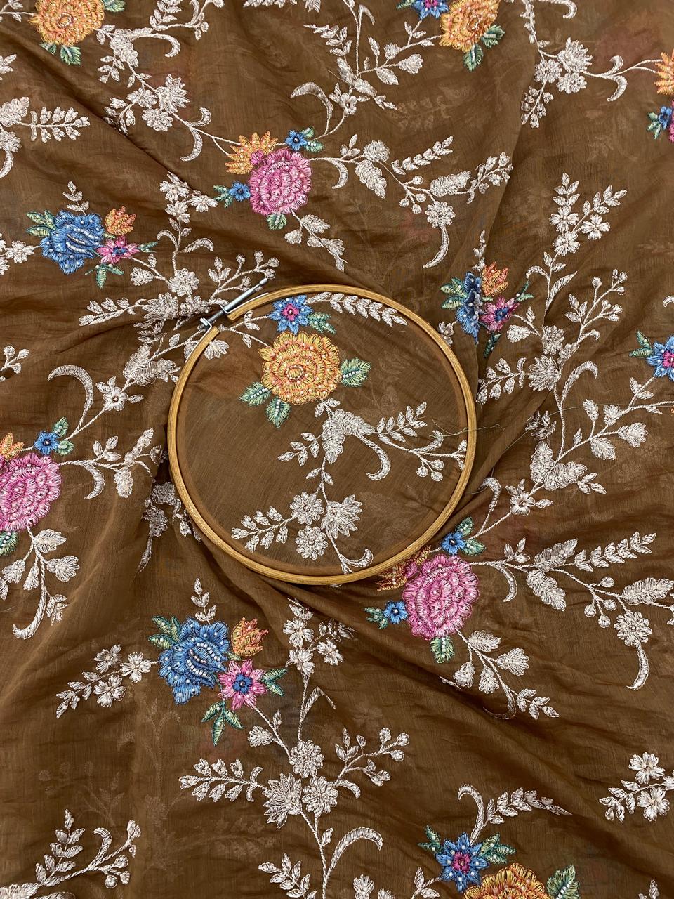 Rakhi Special Chanderi Mulithread Embroidery Set