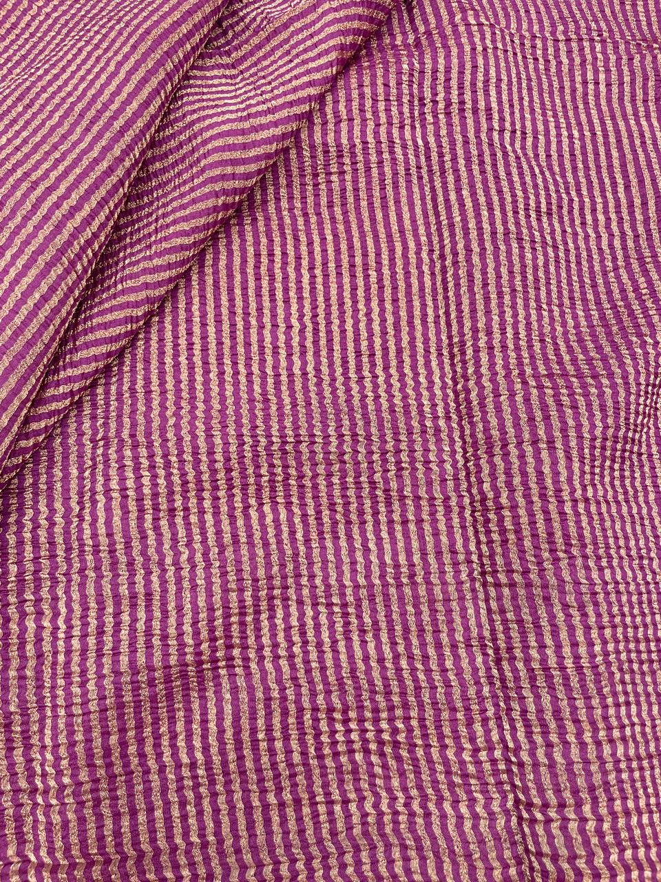 Chanderi Crush Tissue Stripes (Color Available) 44"Inch