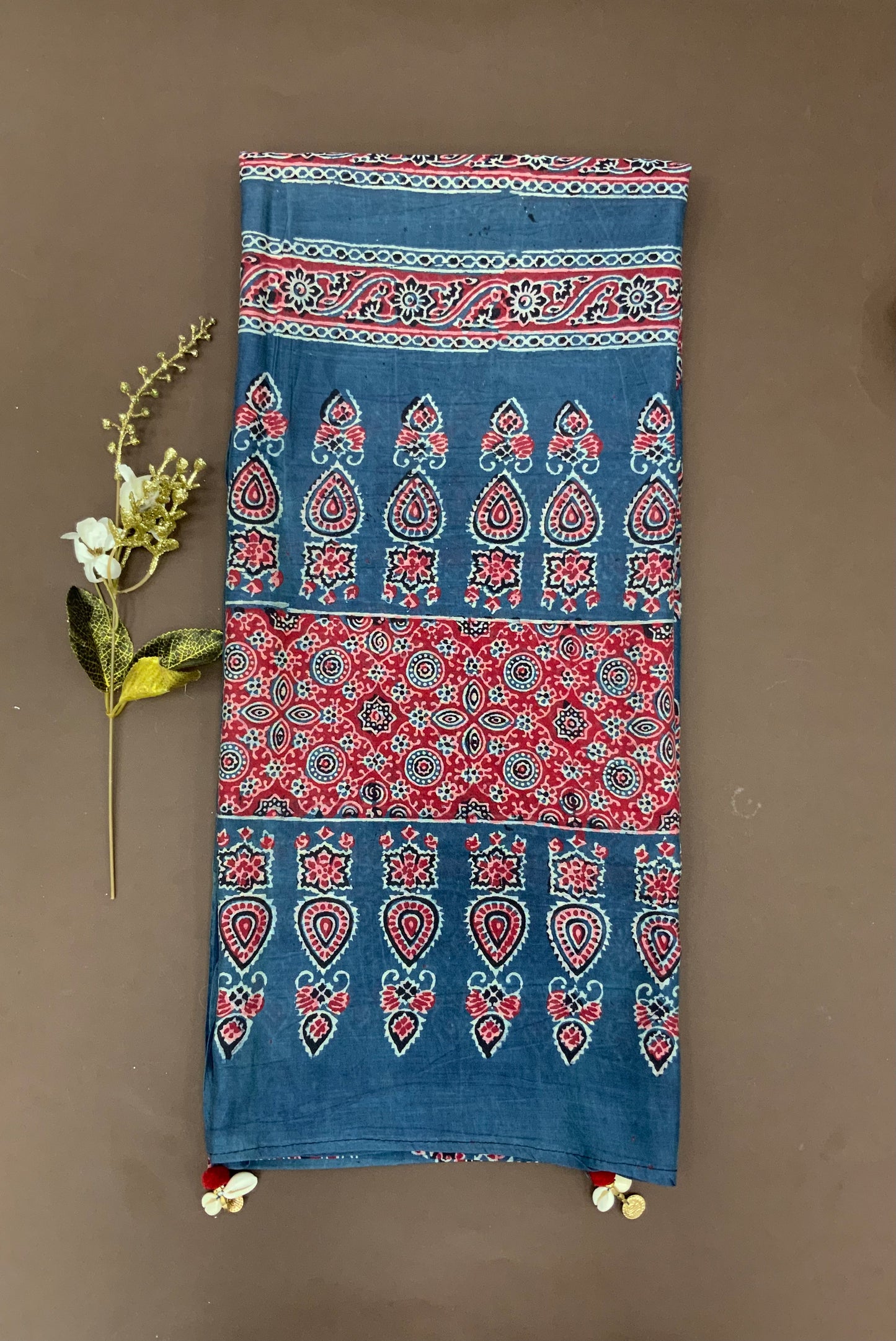 Cotton Chanderi Dupatta (Hand Block Print)