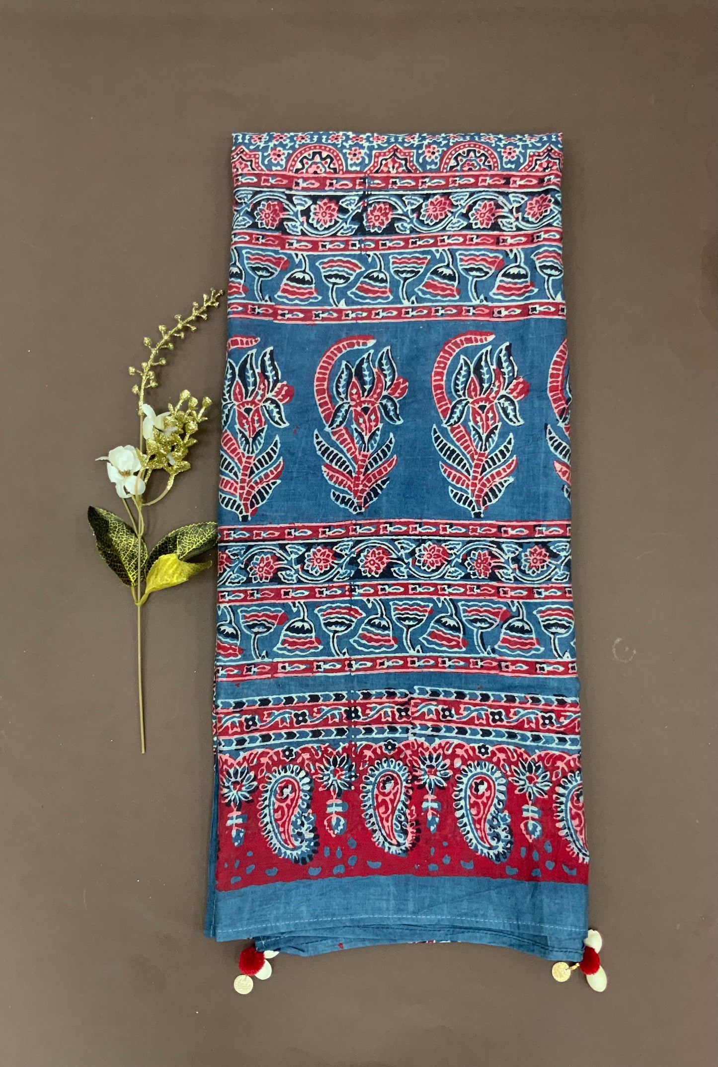 Cotton Chanderi Dupatta (Hand Block Print)
